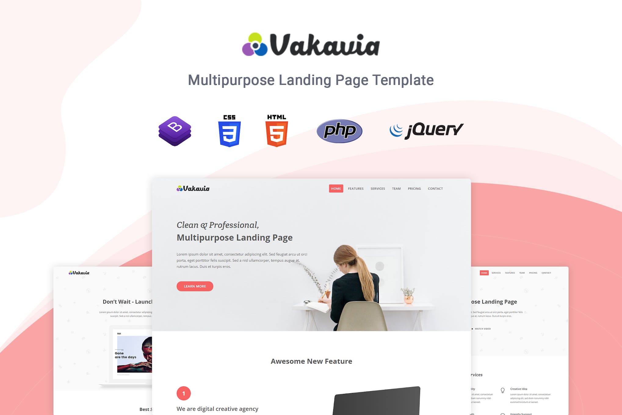 Vakavia – Multipurpose Landing Page Template