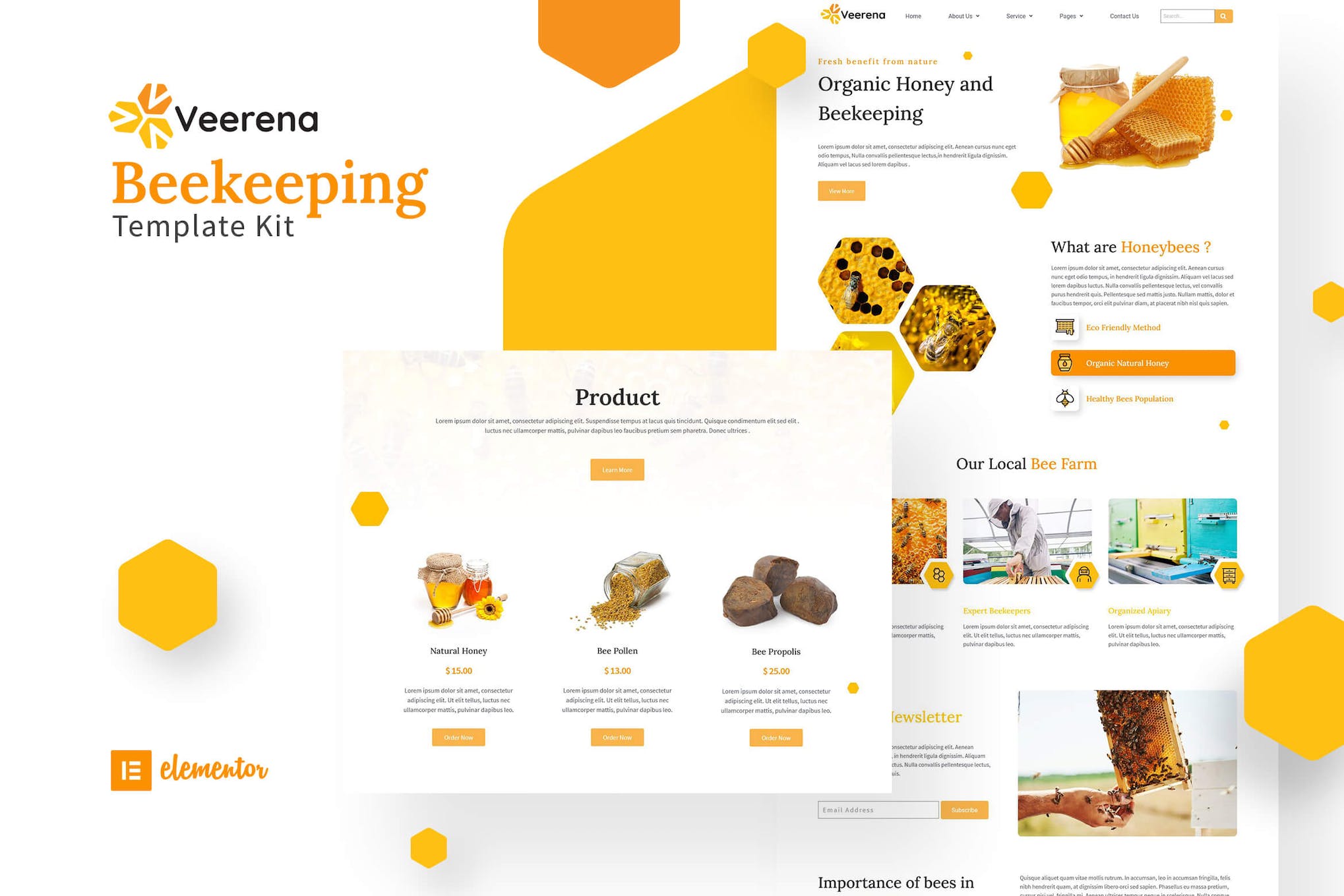 Veerena –  Honey Bee Elementor Template Kit