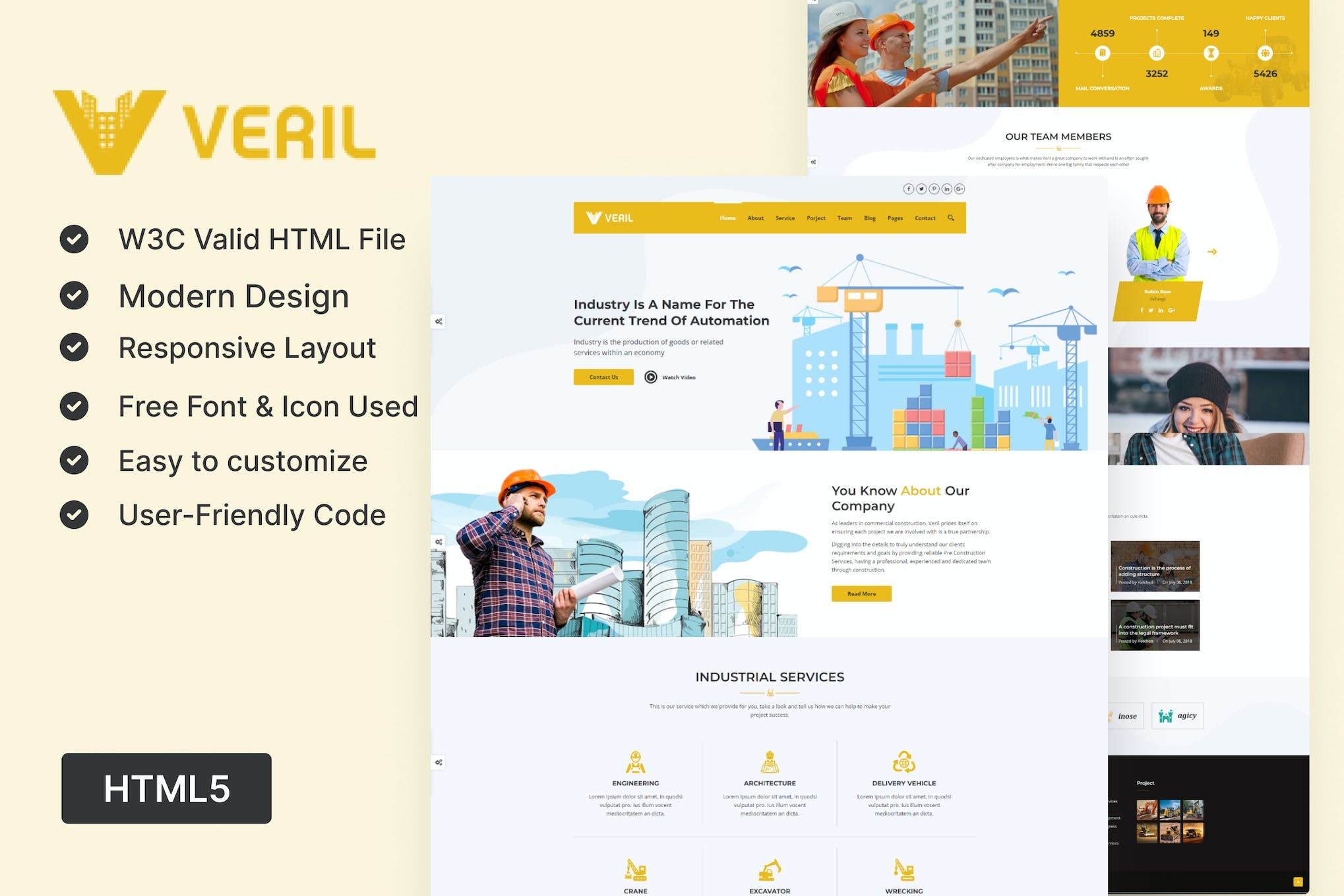 Veril – Construction and Industrial HTML Template