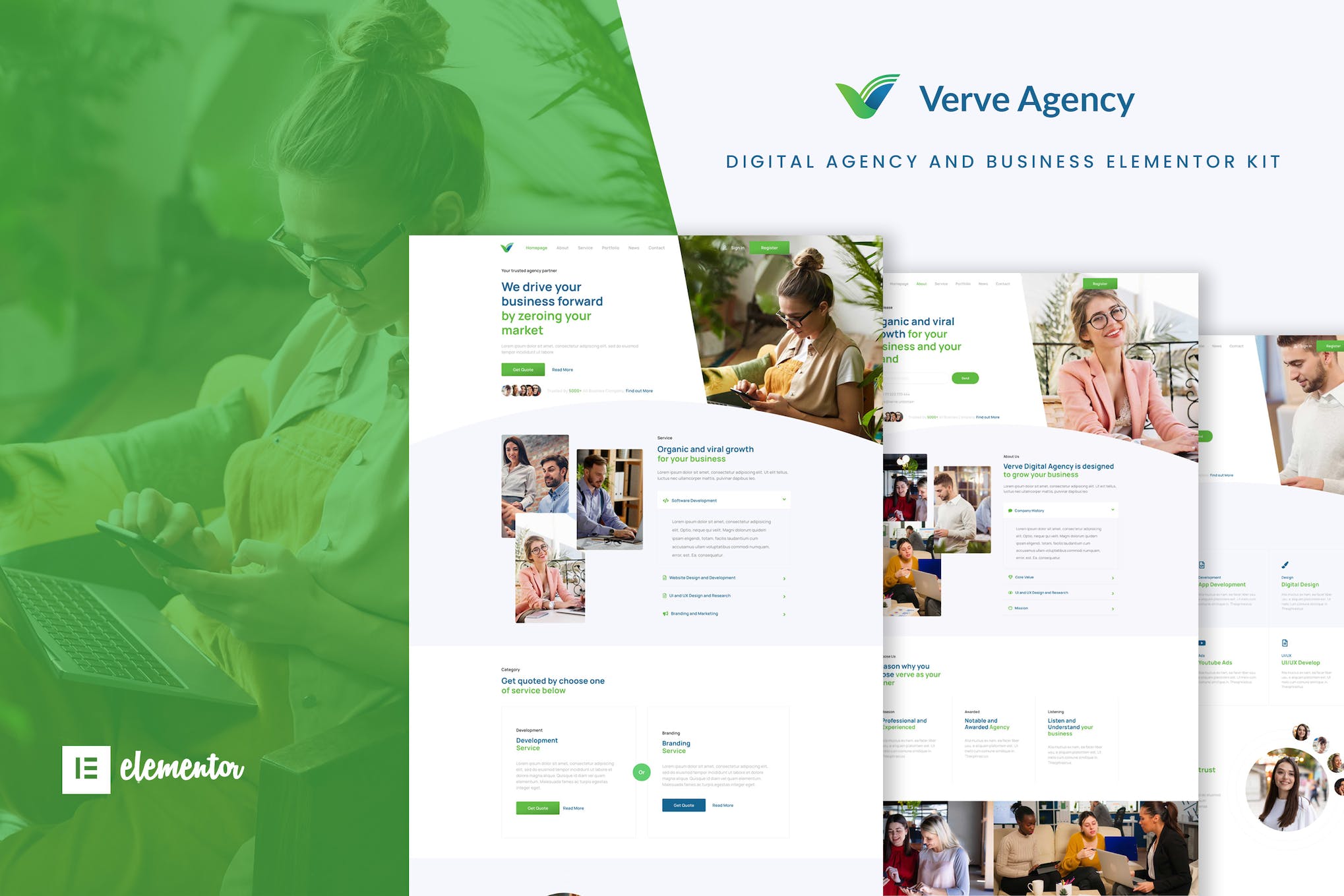 Verve – Creative & Business Elementor Template Kit