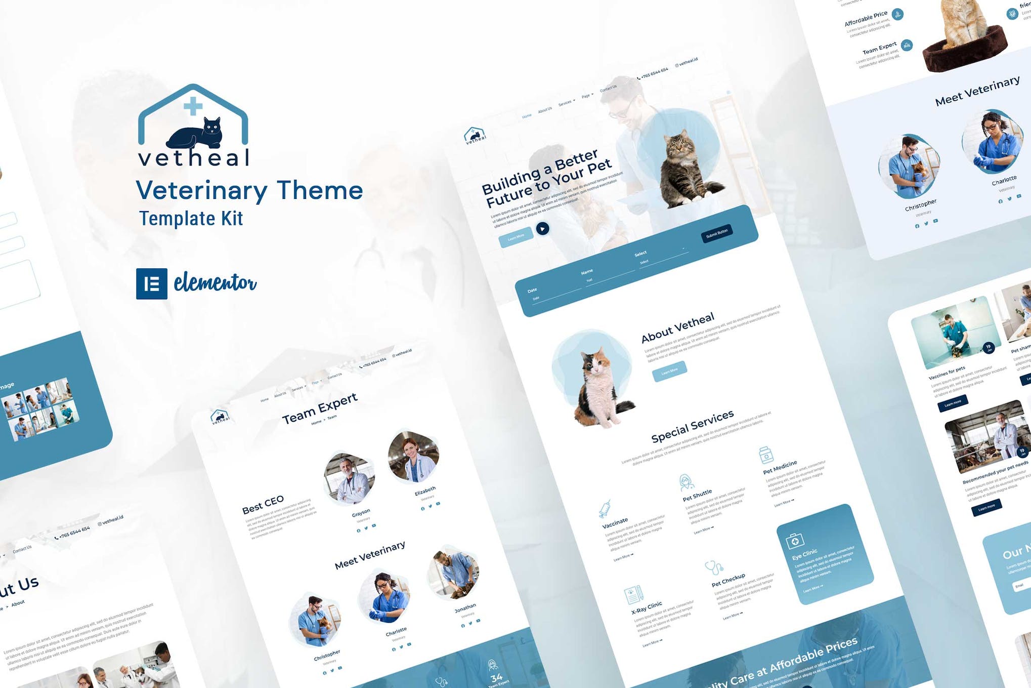 Vetheal – Veterinary Clinic Elementor Template Kit