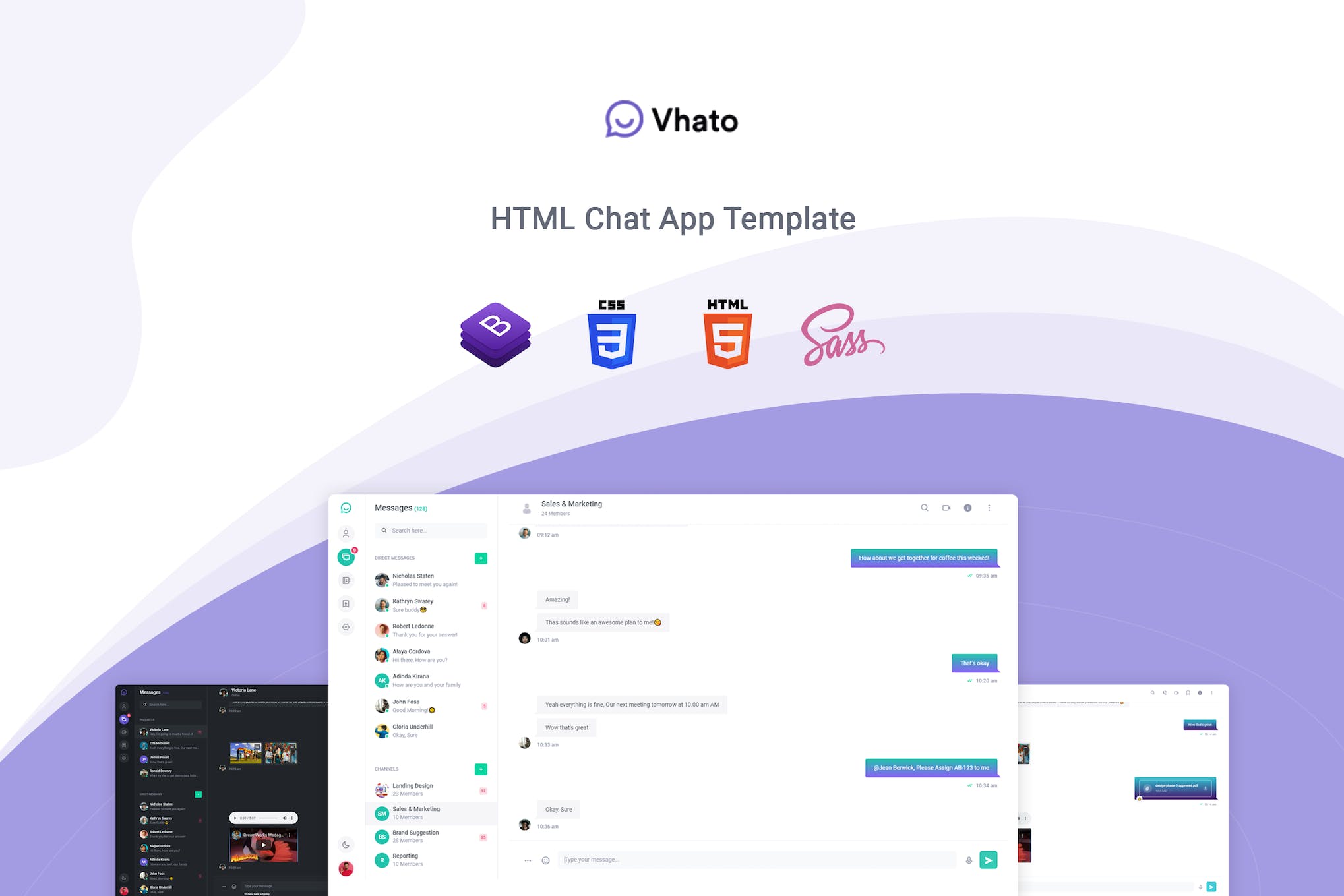 Vhato – Chat & Messaging HTML5 Template