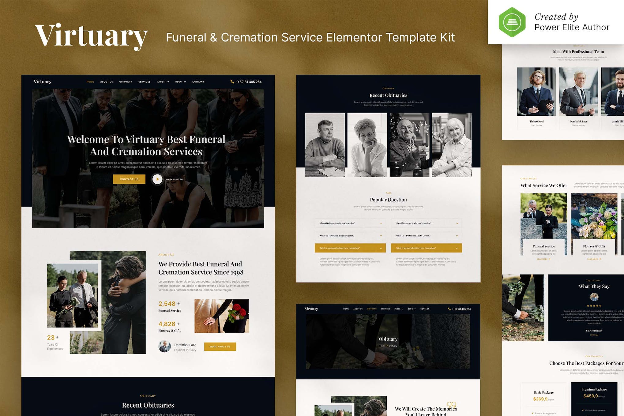 Virtuary – Funeral & Cremation Services Elementor Template Kit