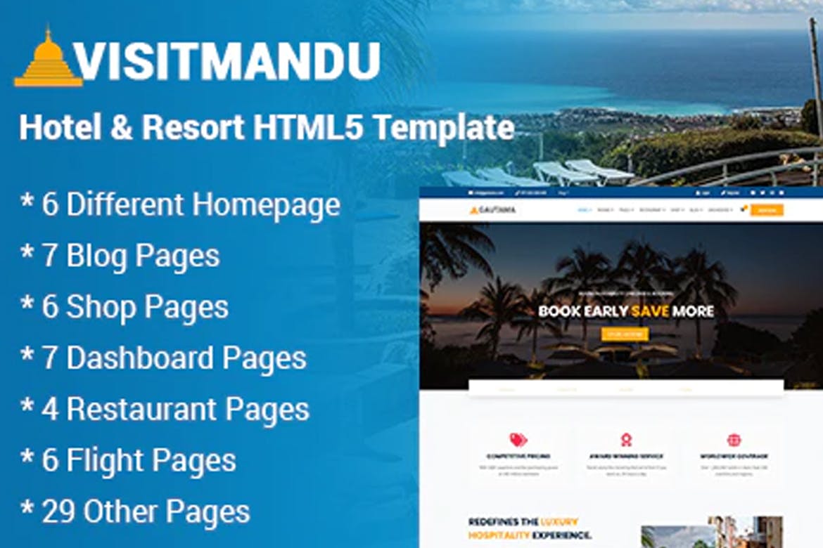 Visitmandu – Hotel & Resort HTML5 Template