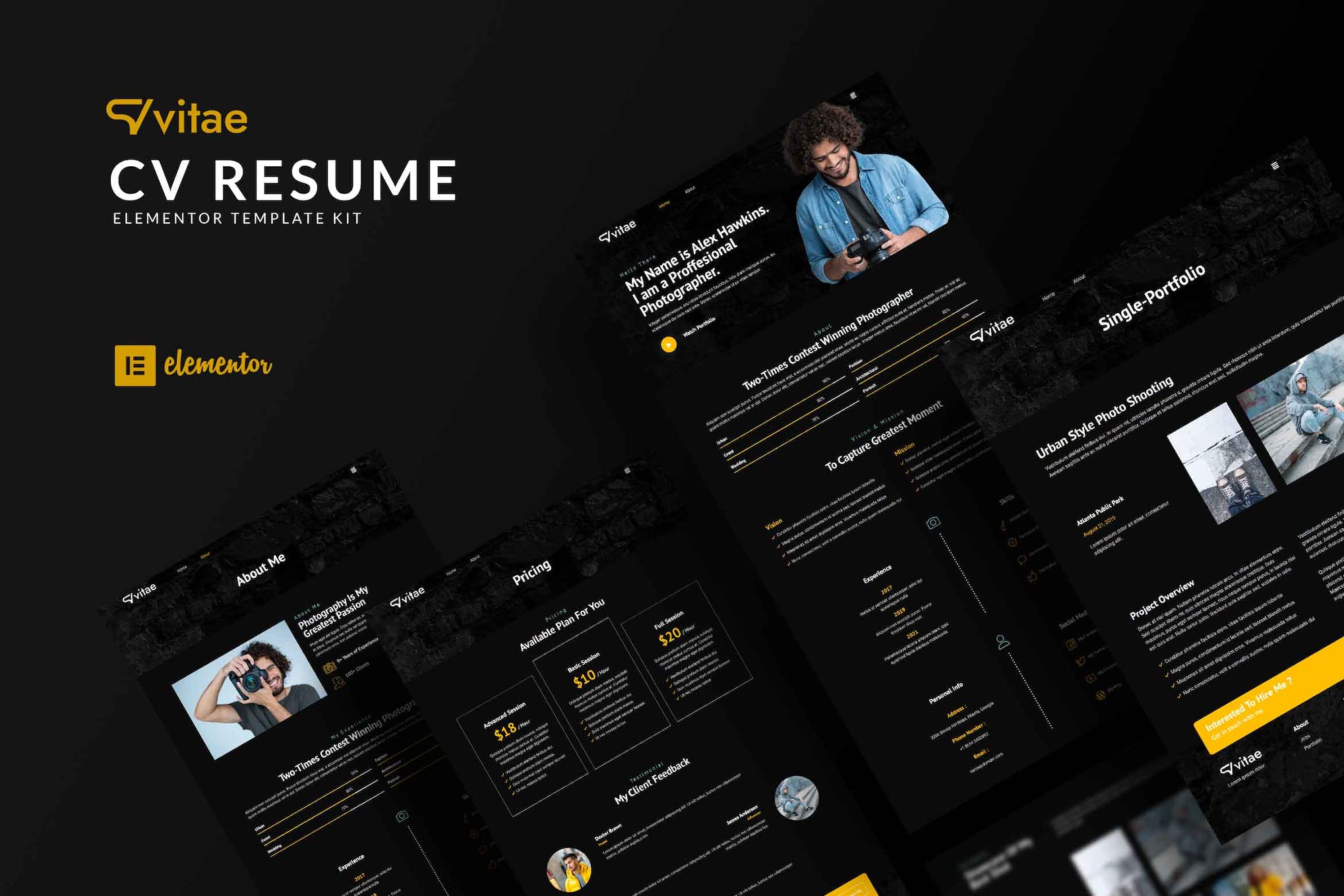 Vitae – CV Resume Elementor Template Kit