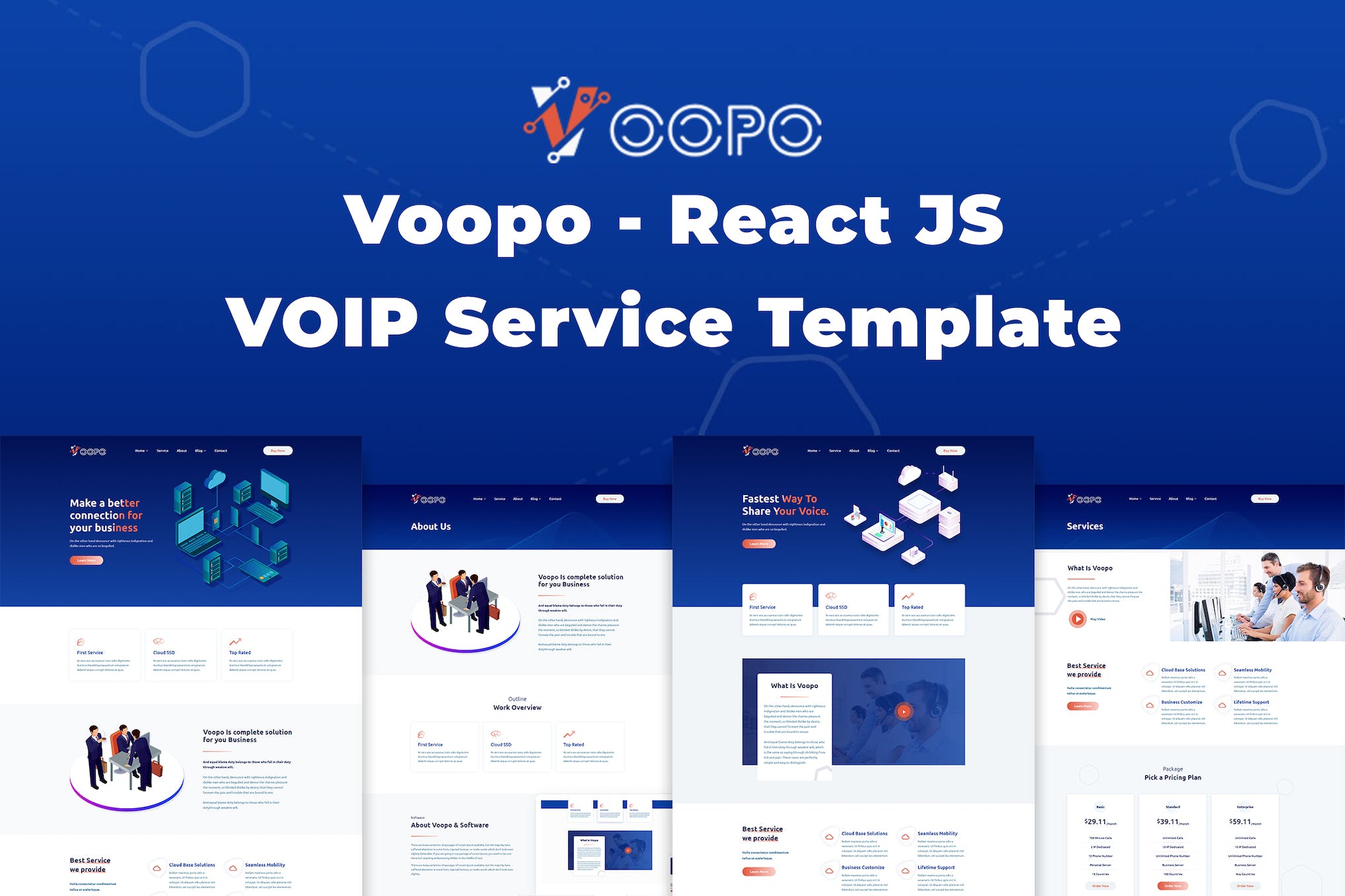 Voopo – React JS VOIP Service Template