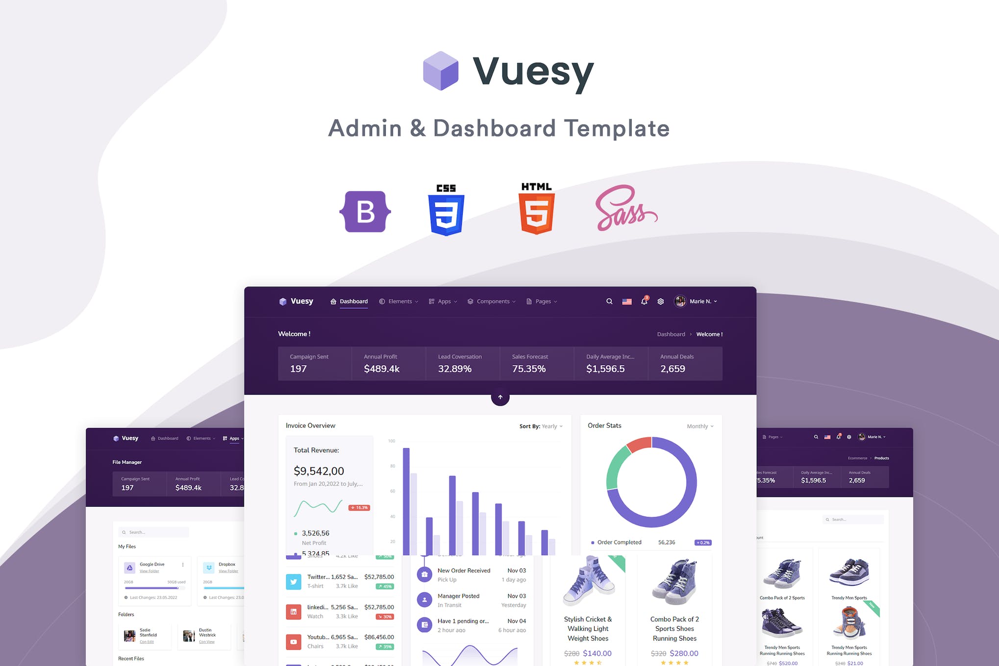 Vuesy – Admin & Dashboard Template