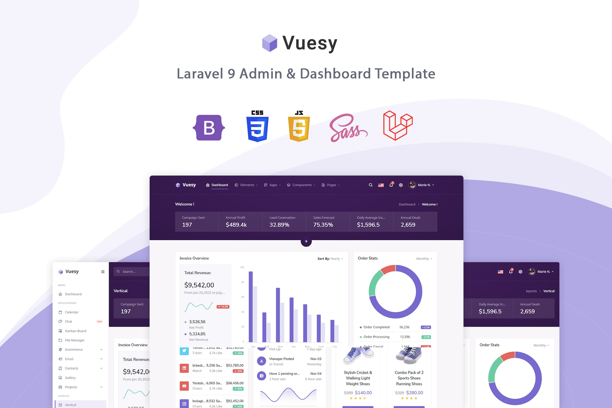 Vuesy – Laravel 9 Admin & Dashboard Template