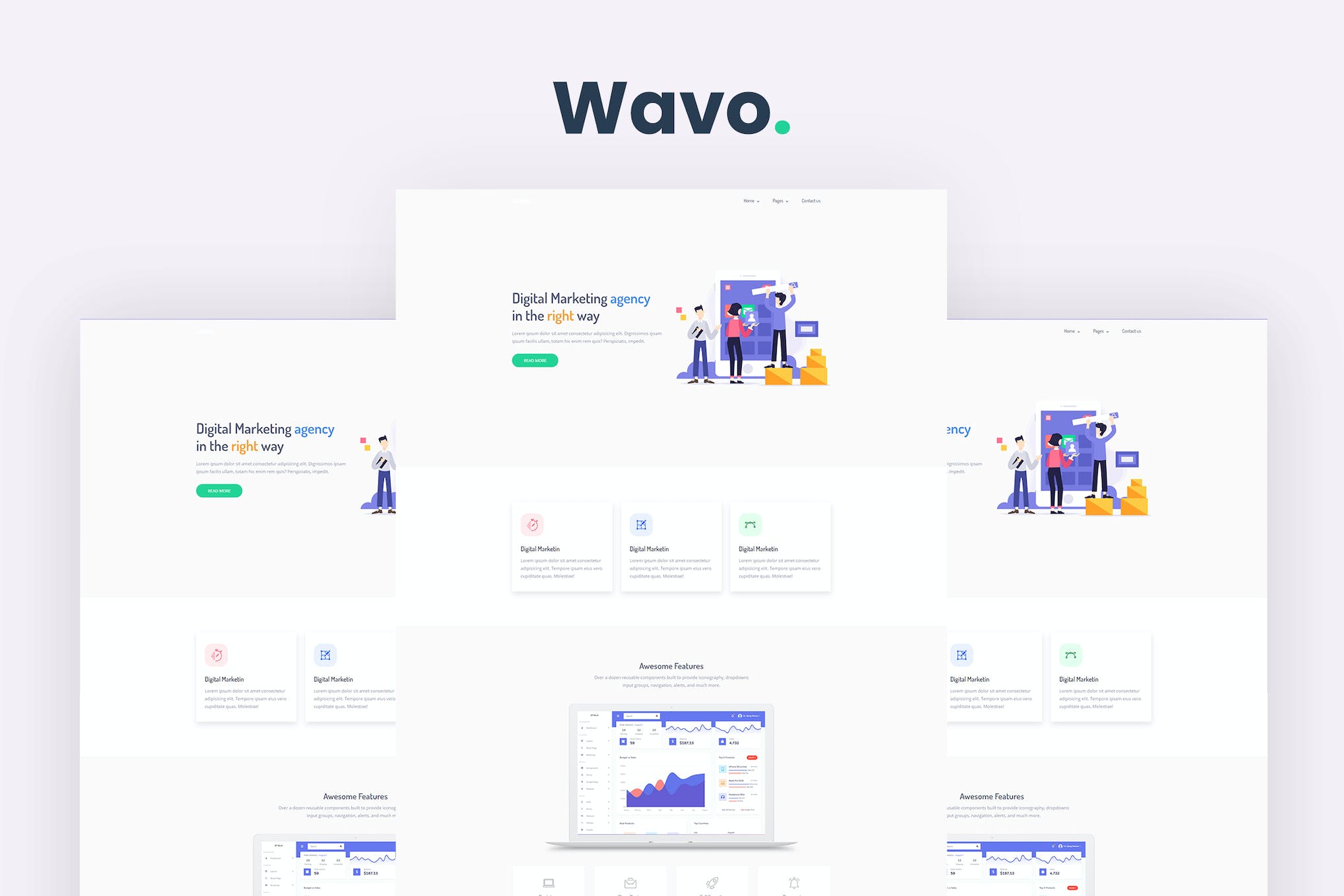 Wavo – Responsive Bootstrap SaaS, Startup & WebAp