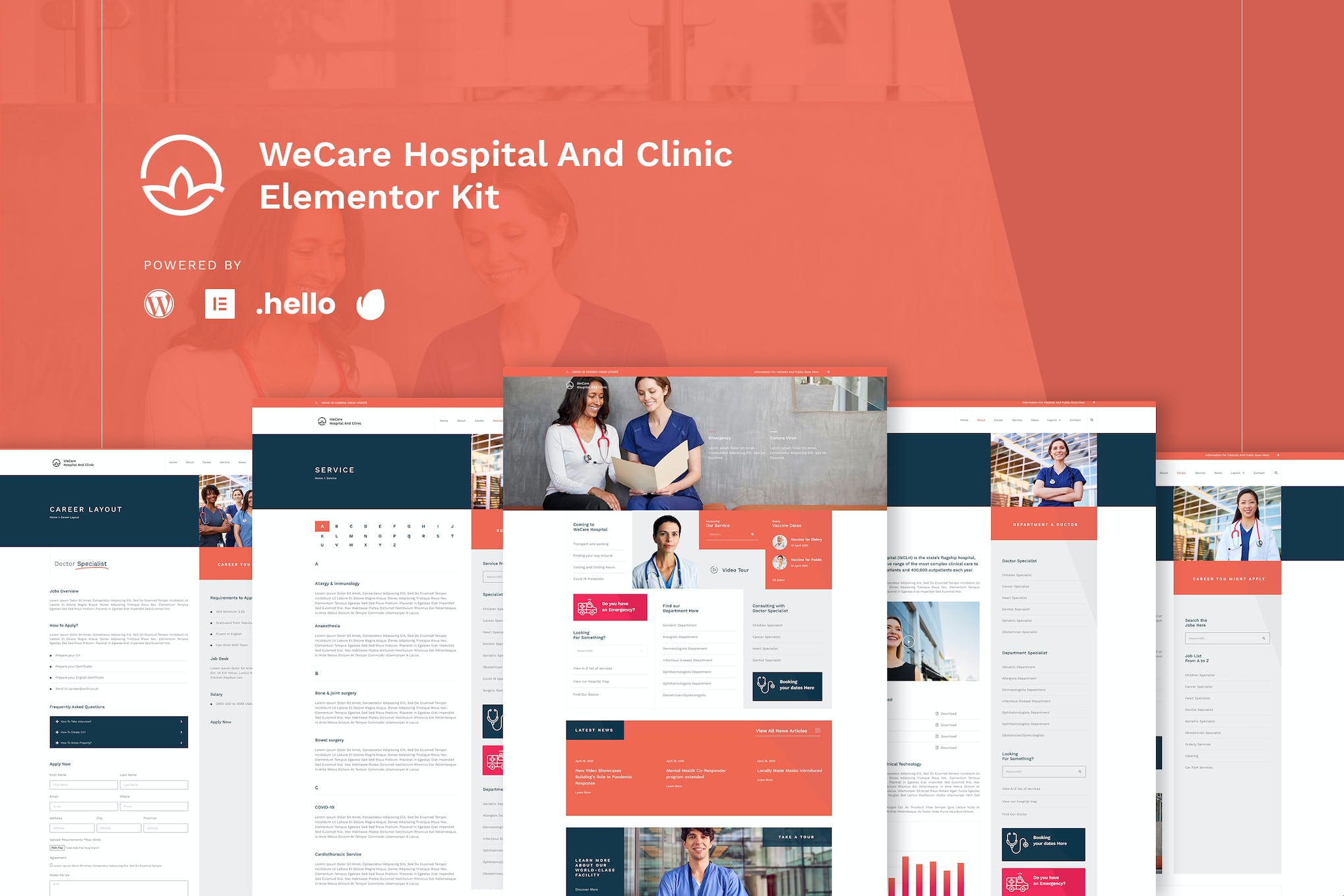 WeCare – Hospital & Clinic Elementor Template Kit