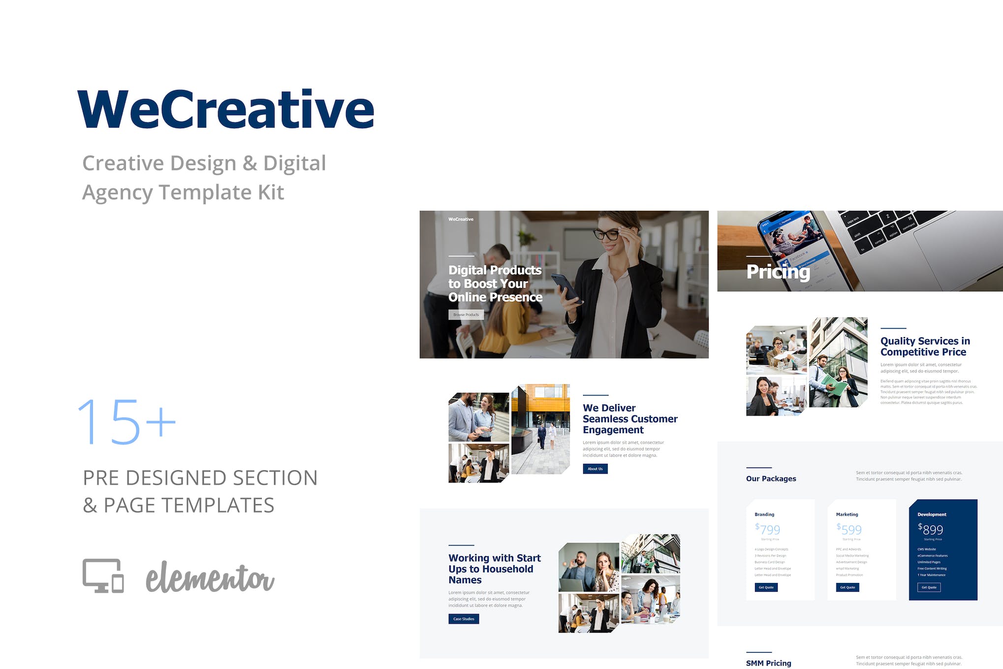 WeCreative – Digital Agency Elementor Template Kit