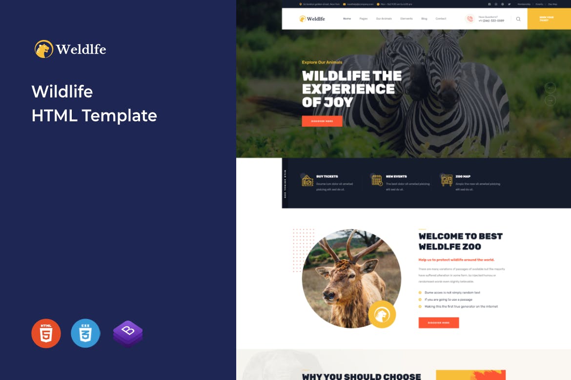 Weldlfe – Wildlife HTML Template