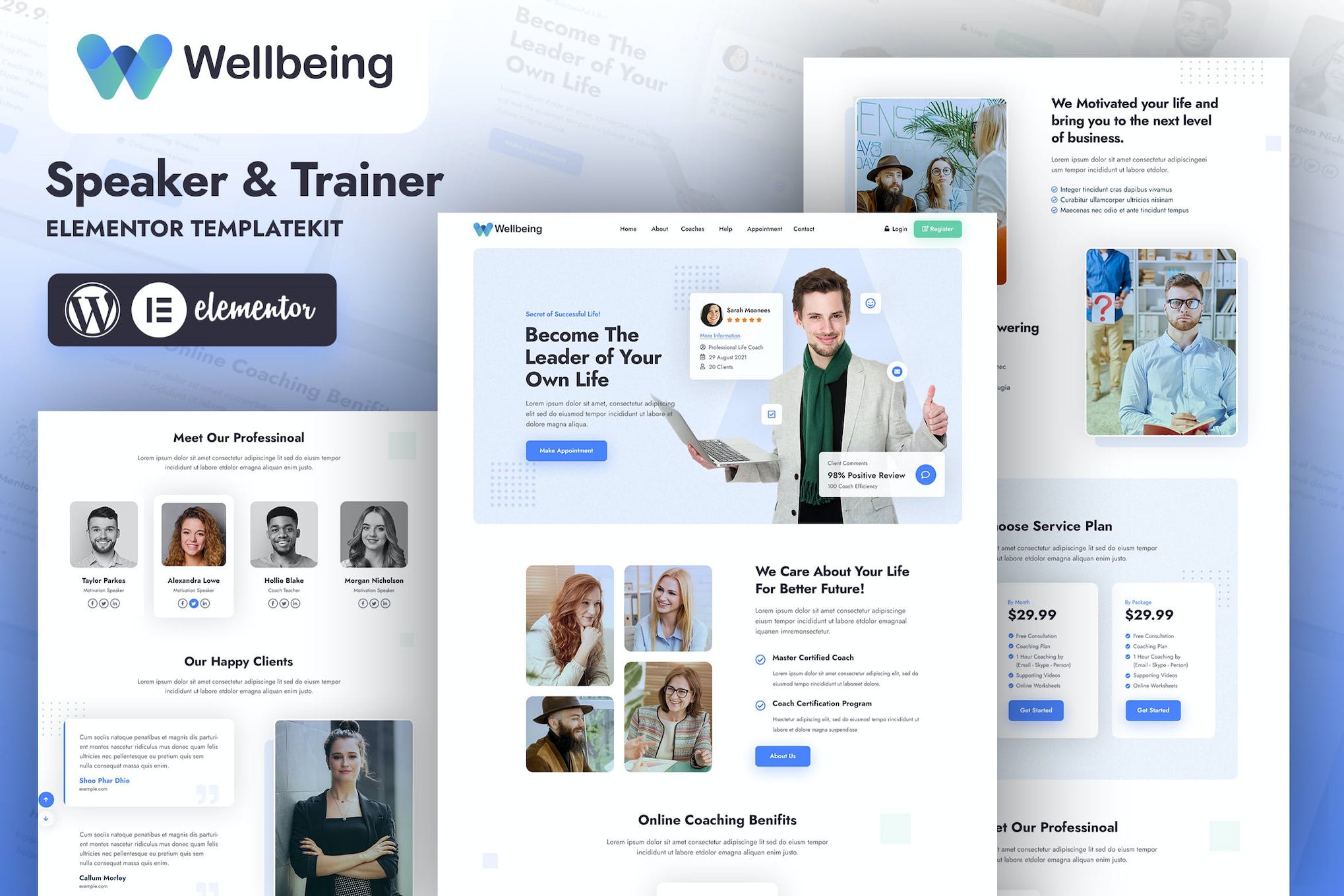 Wellbeing | Speaker & Trainer  Elementor Template Kit