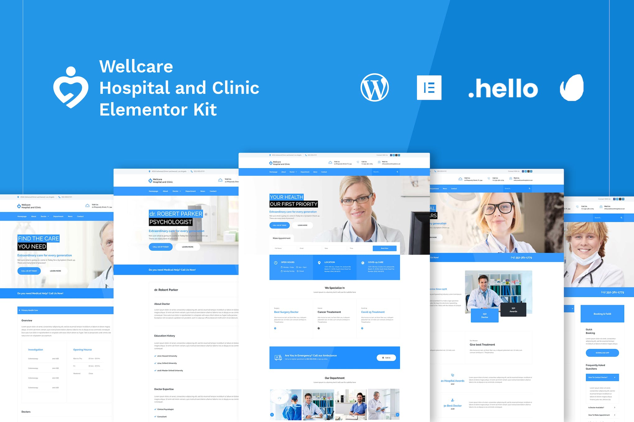 Wellcare – Hospital & Clinic Elementor Template Kit