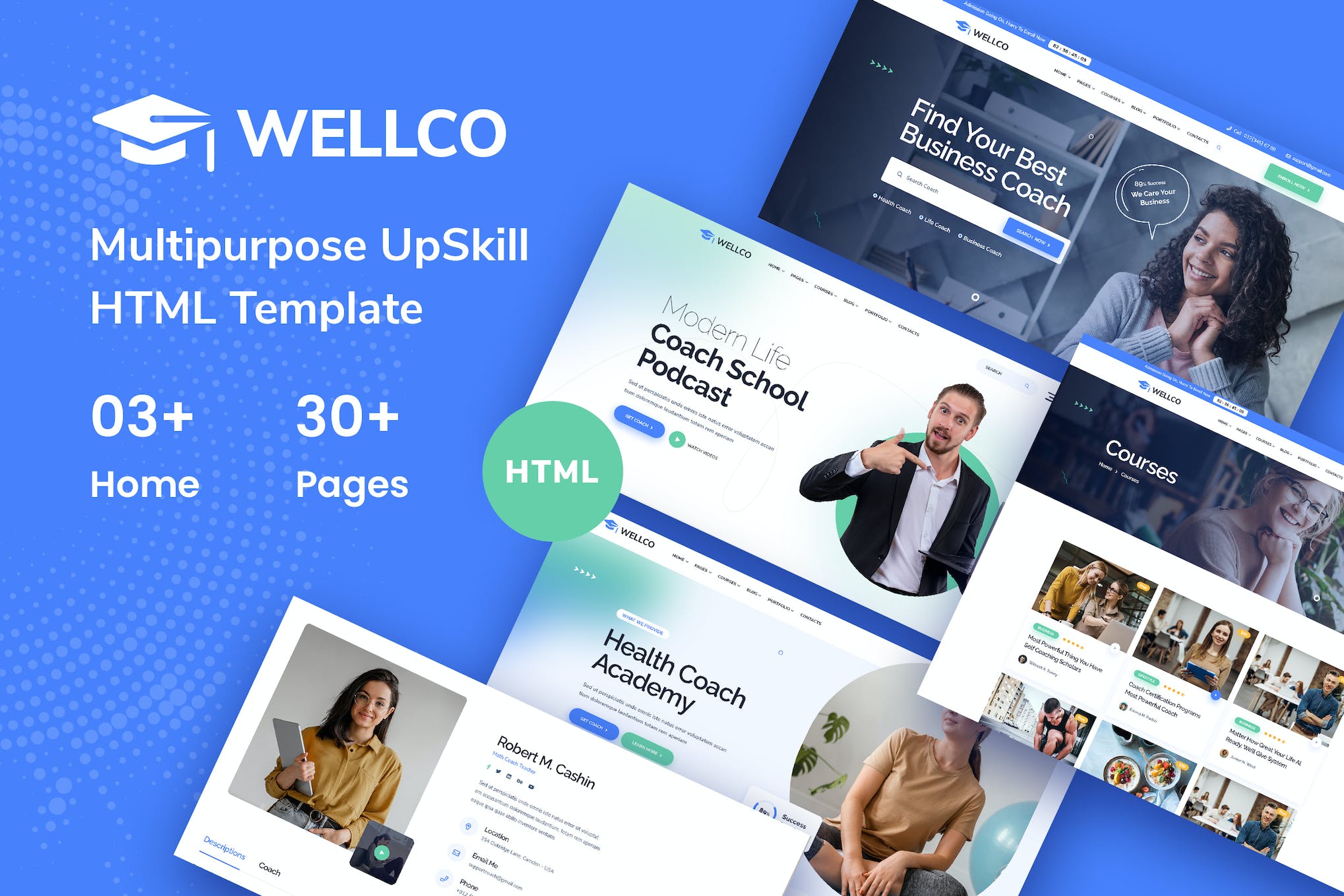 Wellco – Life Coach, Online Courses HTML Template