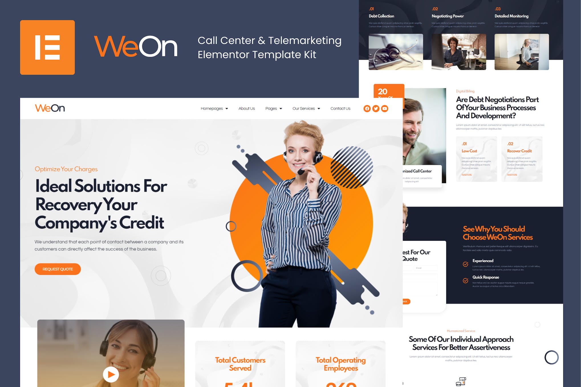 WeOn – Call Center & Telemarketing Elementor Template Kit