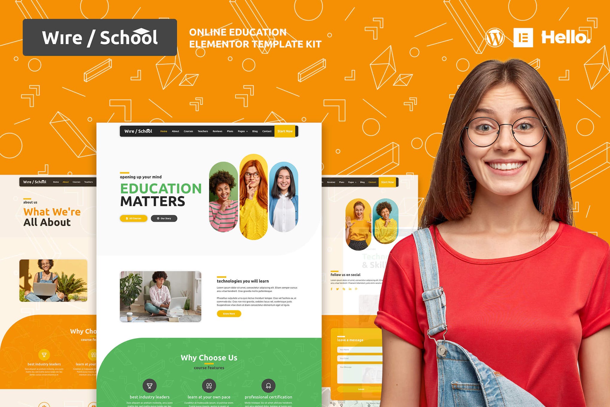 Wire School – Online Education Elementor Template Kit