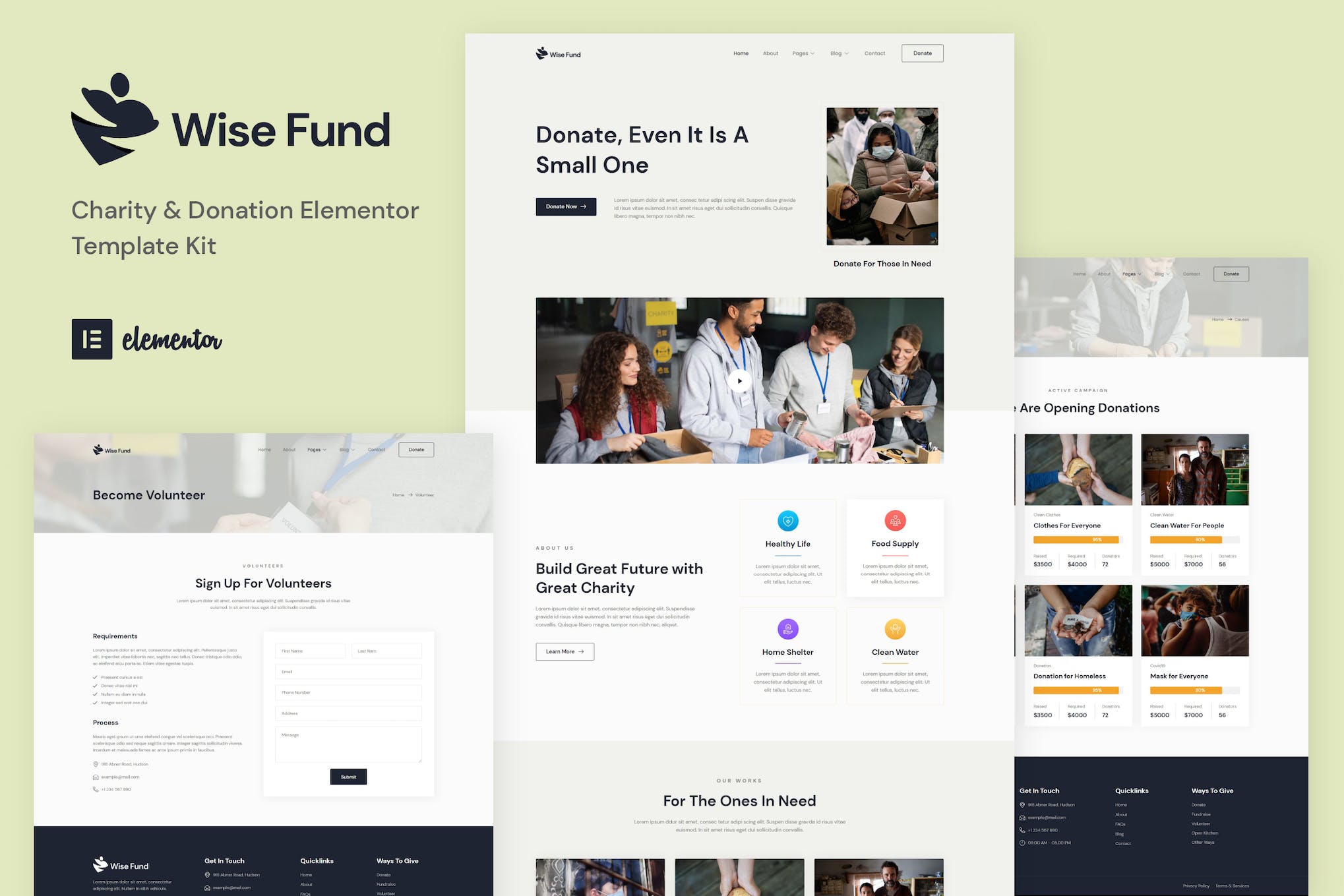 Wise Fund – Charity & Donation Elementor Template Kit