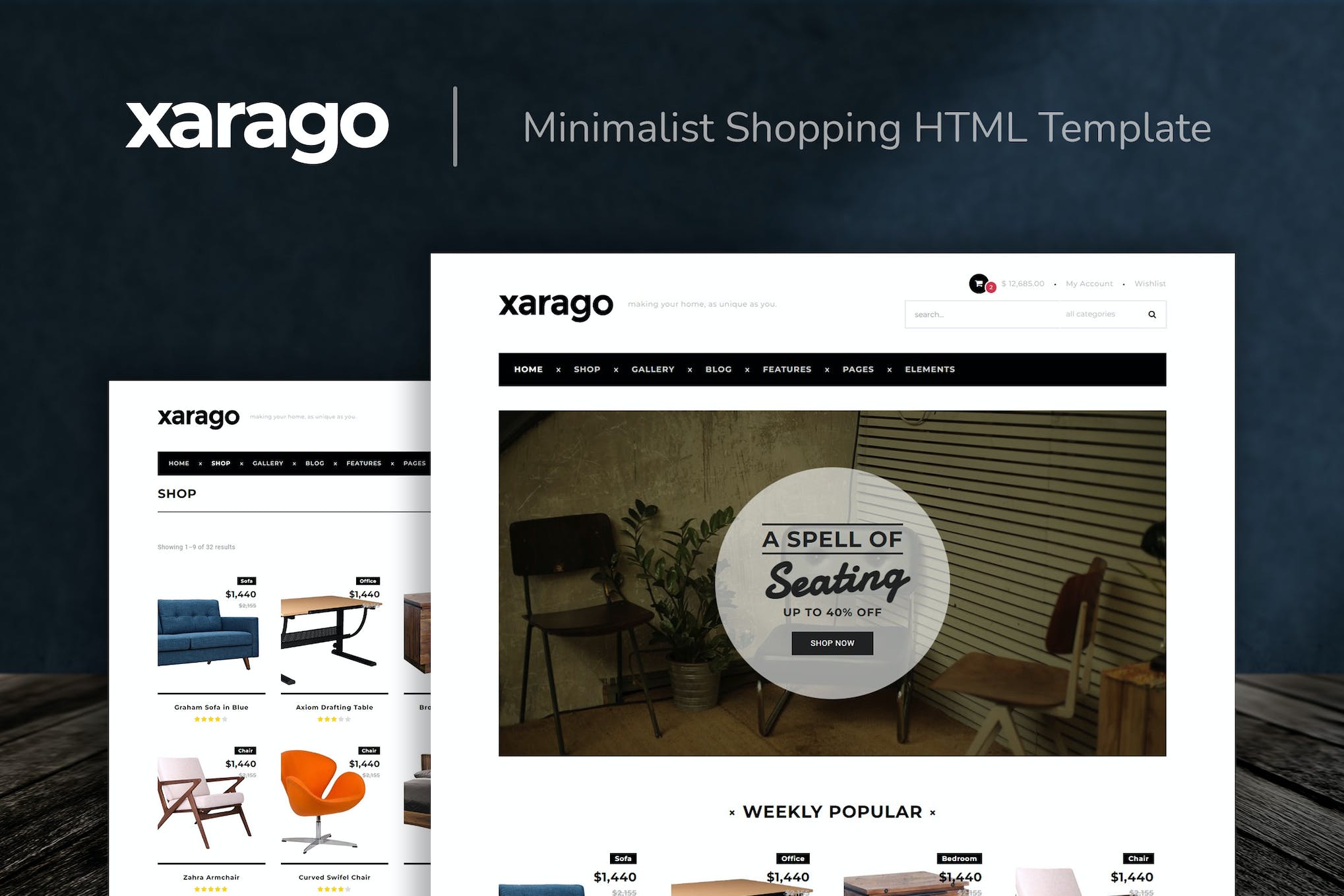 Xarago – Minimalist Shopping HTML Template