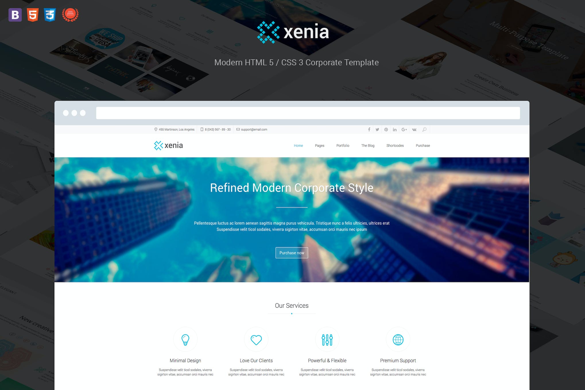 Xenia – Refined HTML 5 / CSS 3 Corporate Template