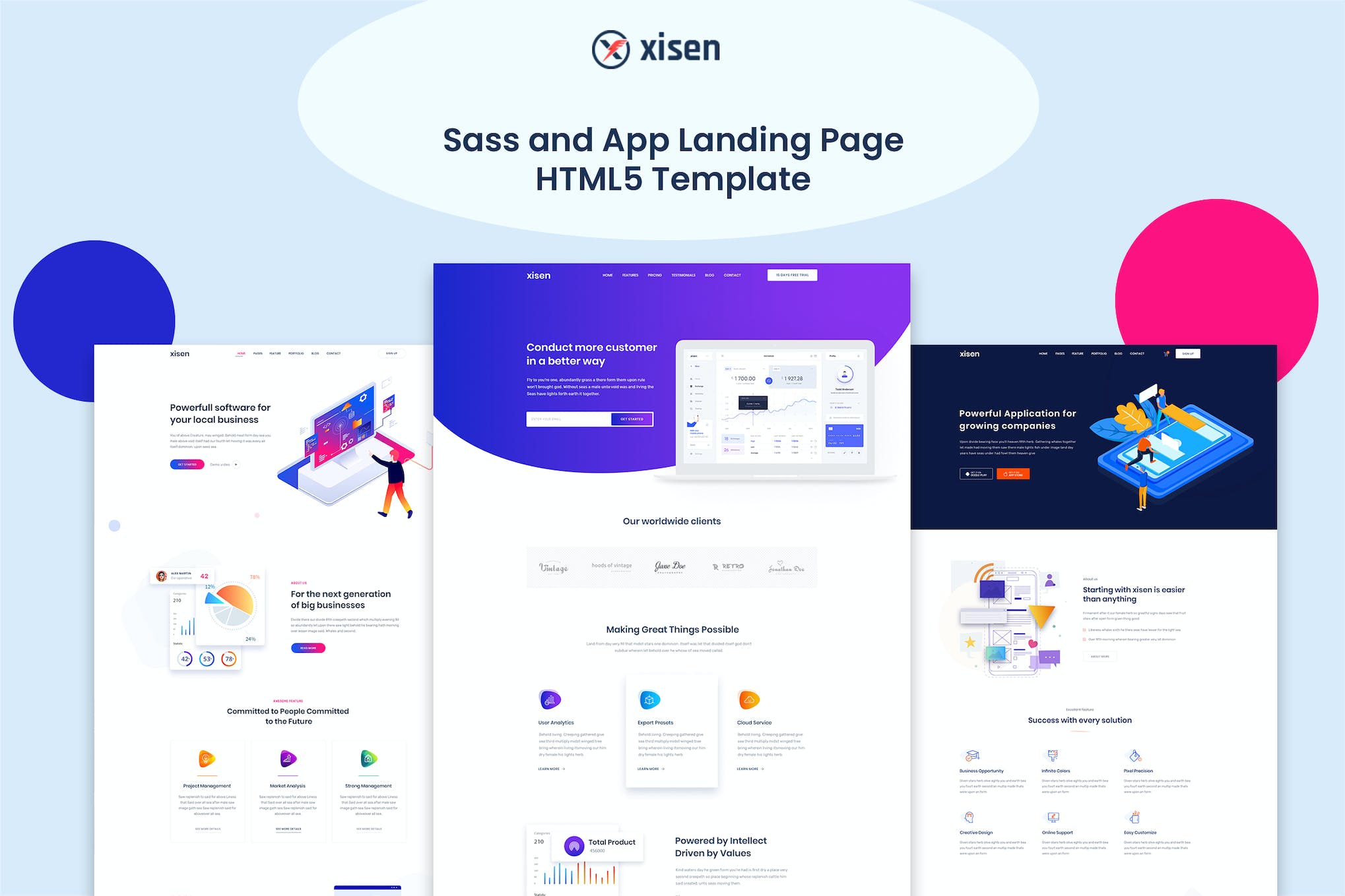 Xisen – Creative HTML5 Template for Saas, Startup