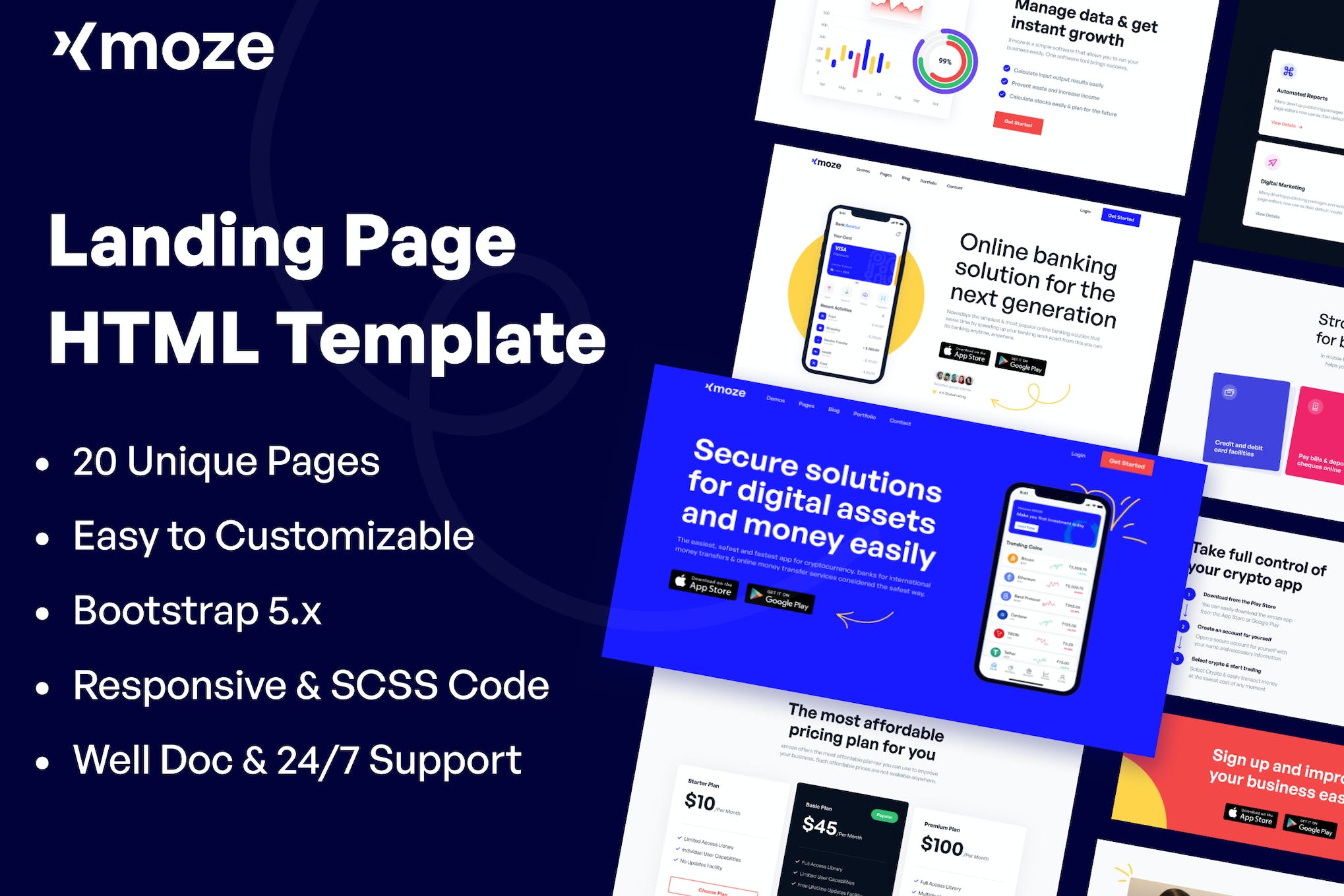 Xmoze – HTML Landing Page Template