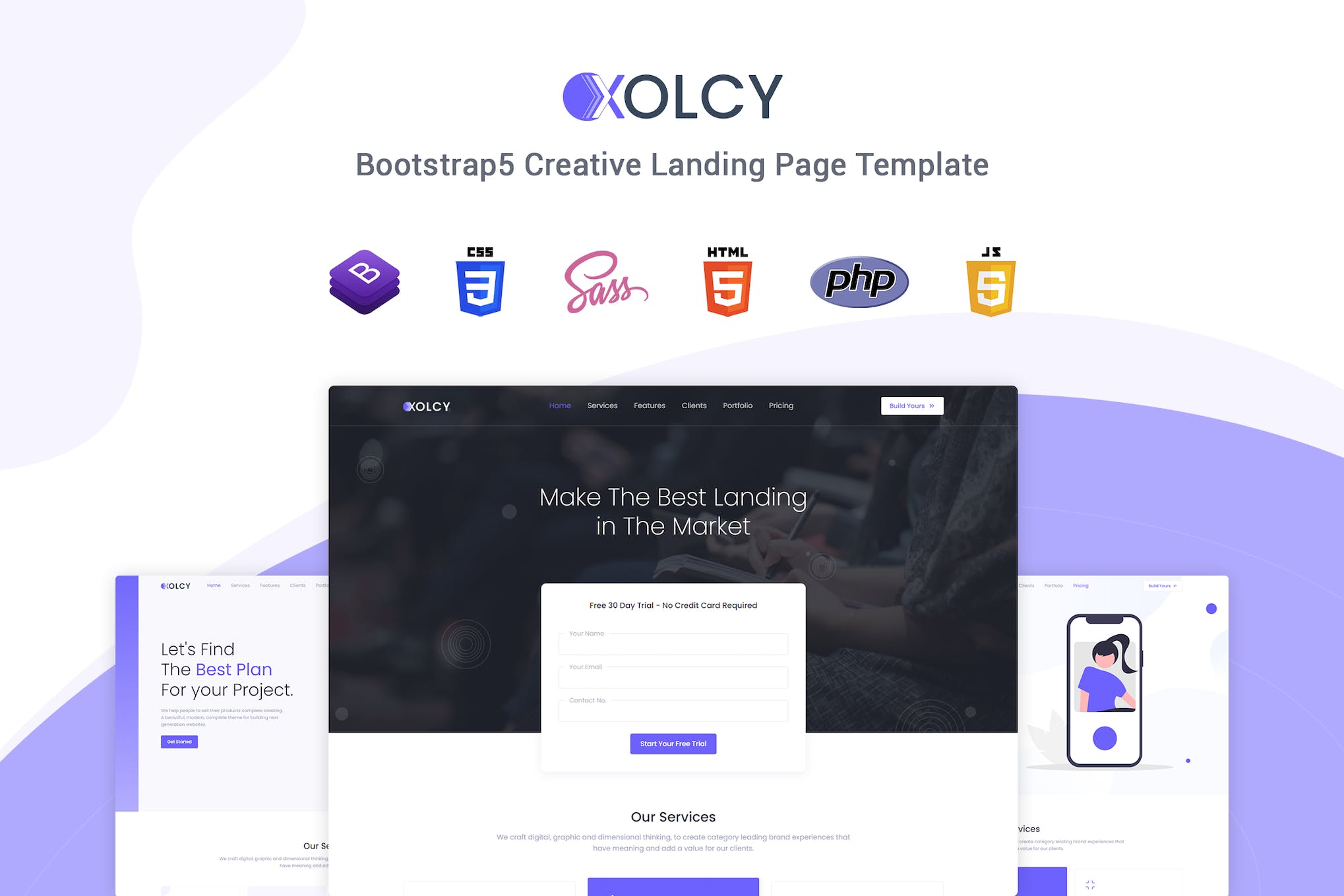 Xolcy – Bootstrap 5 Creative Landing Page Template