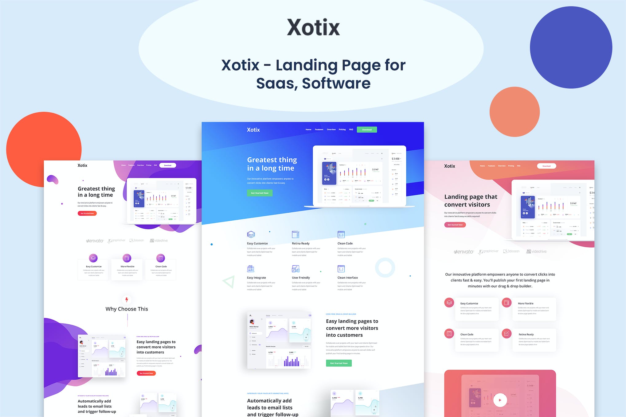 Xotix – Software & Saas Landing Page Template