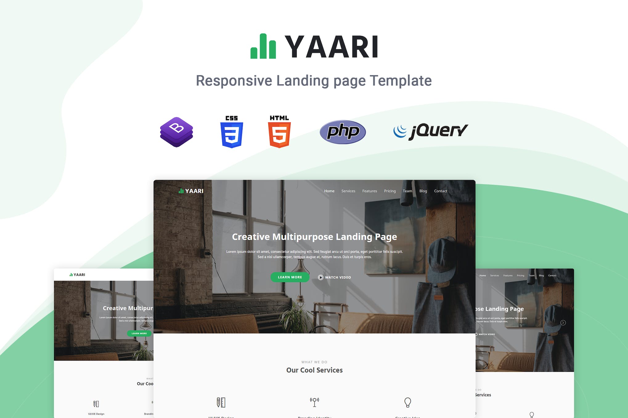 Yaari – Responsive Landing page Template