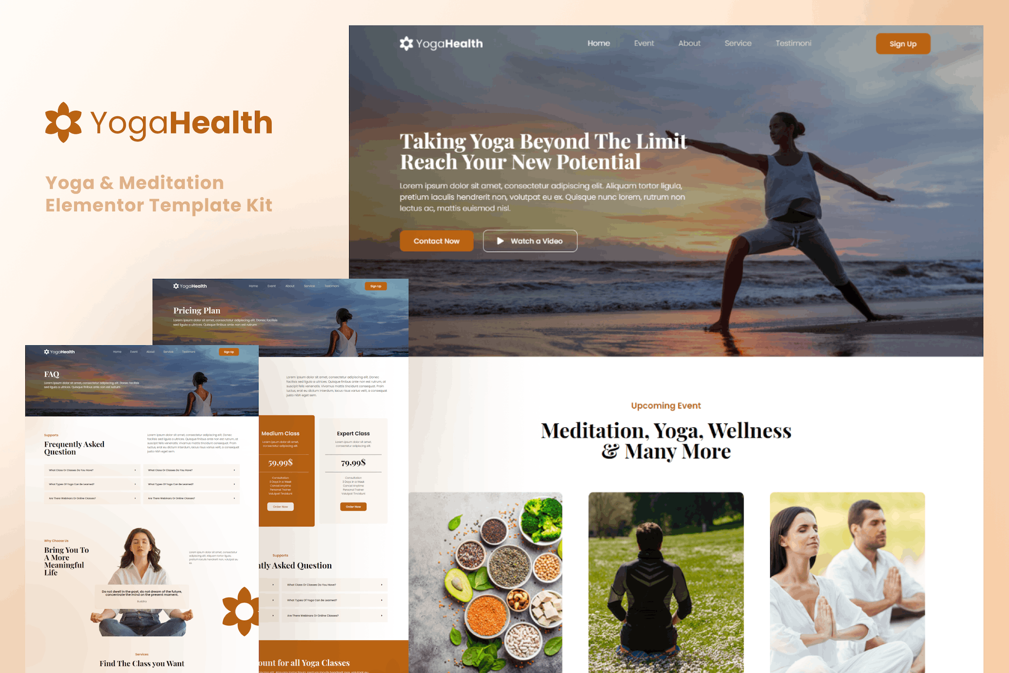 YogaHealth – Yoga & Meditation Elementor Template Kit