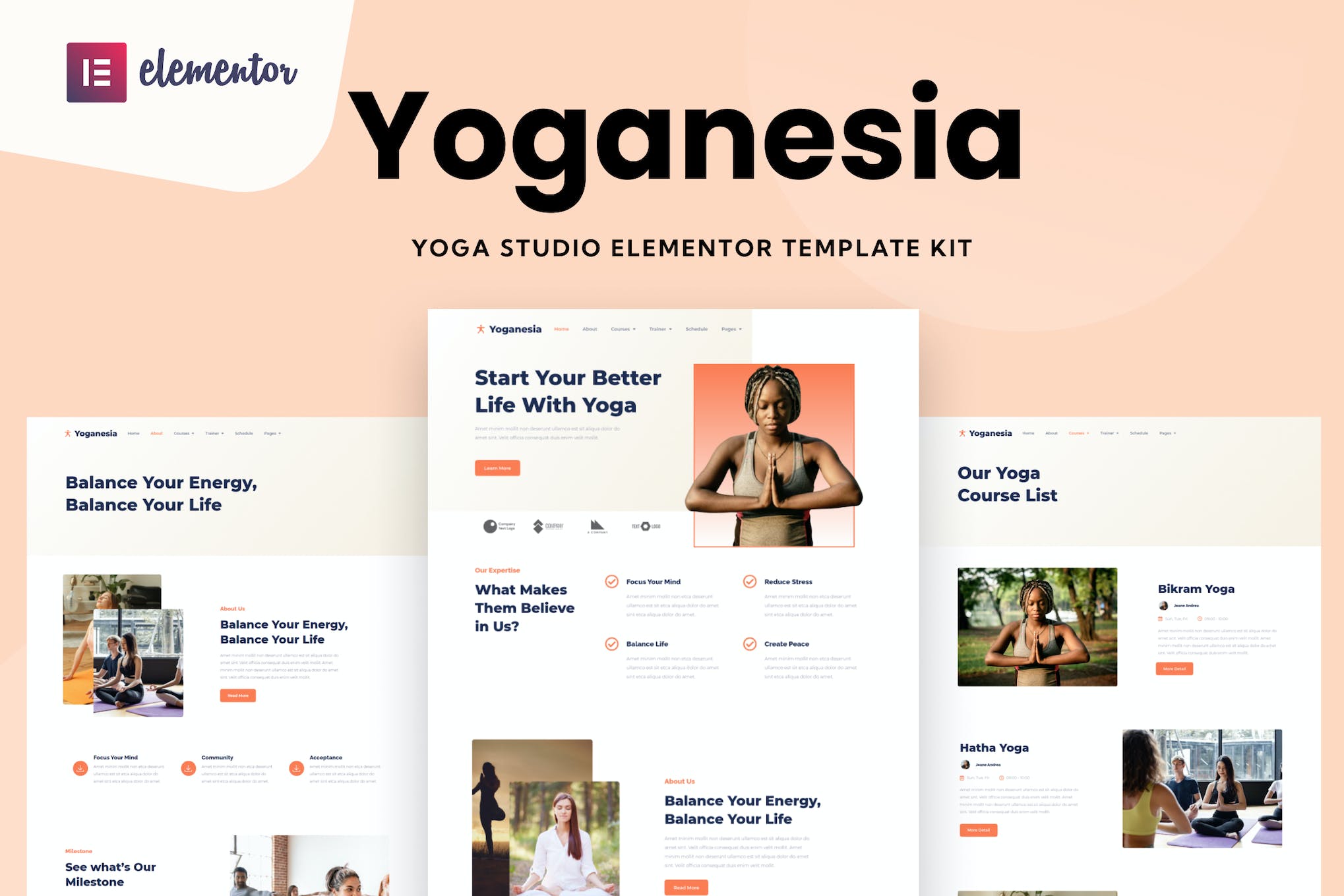 Yoganesia – Yoga Training Elementor Template Kit