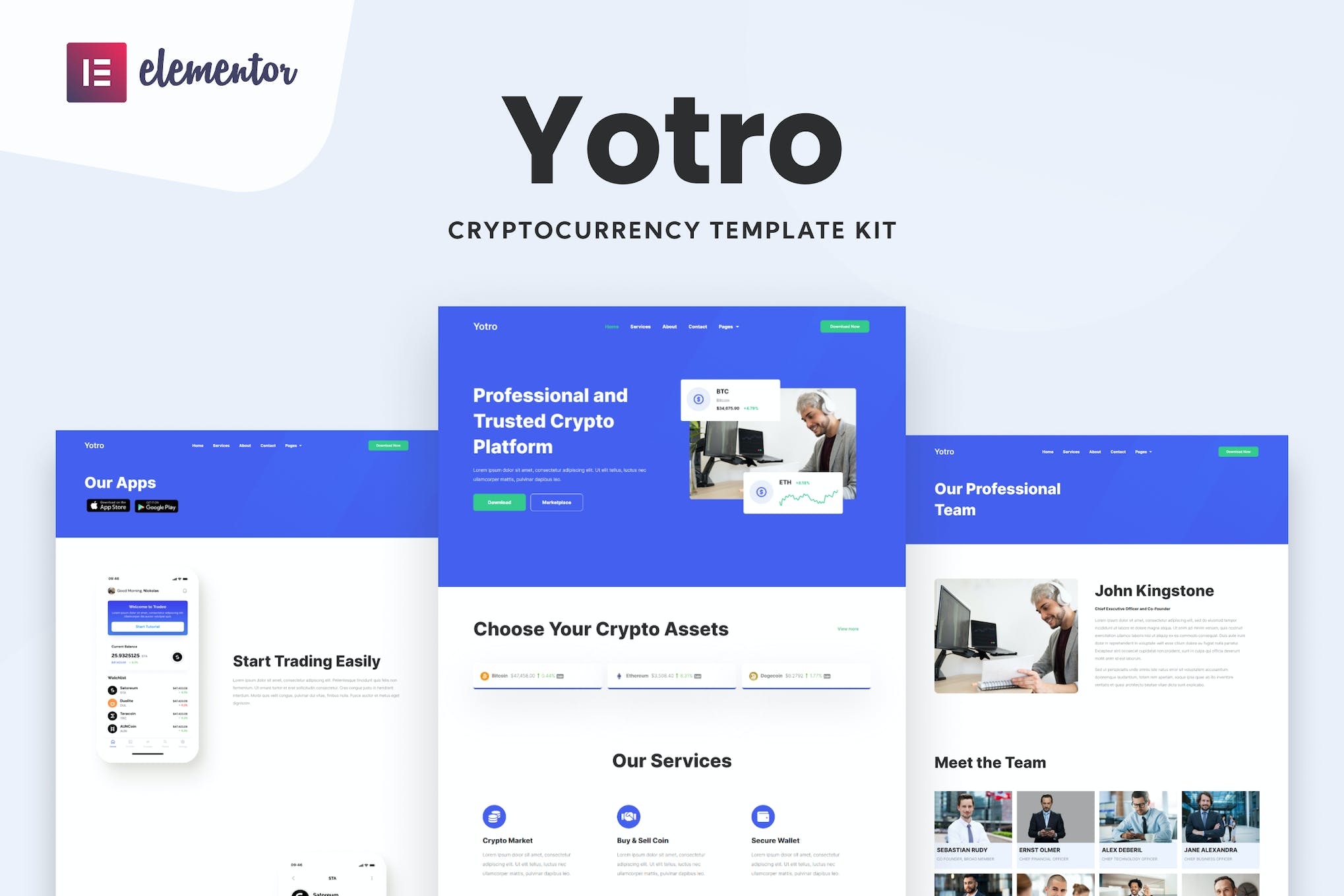 Yotro – Cryptocurrency Elementor Template Kit