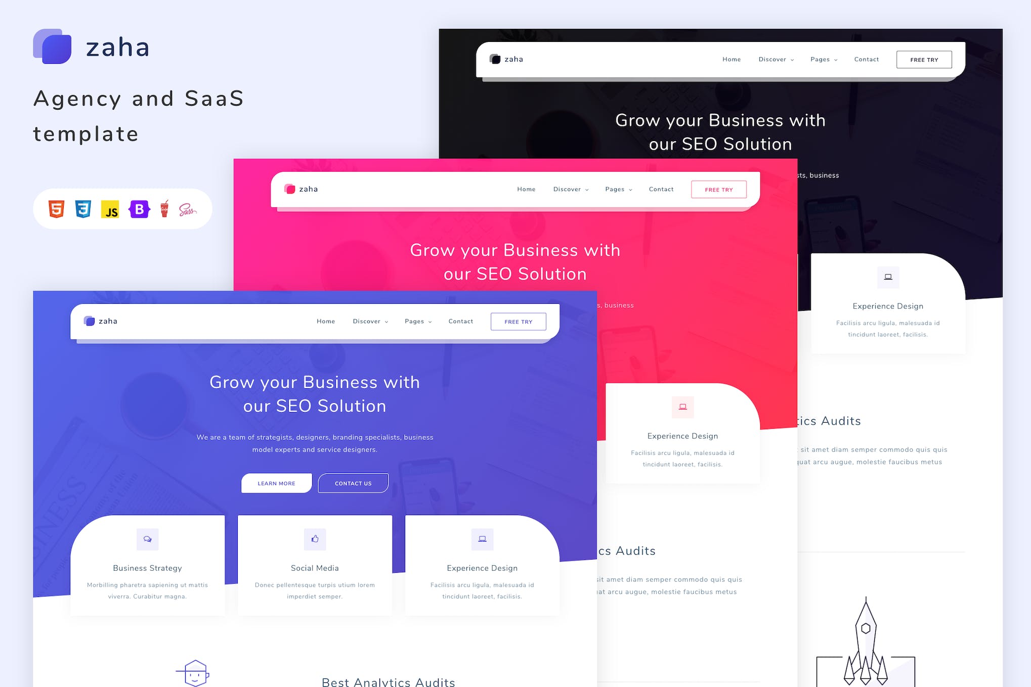 Zaha – Agency and SaaS Template