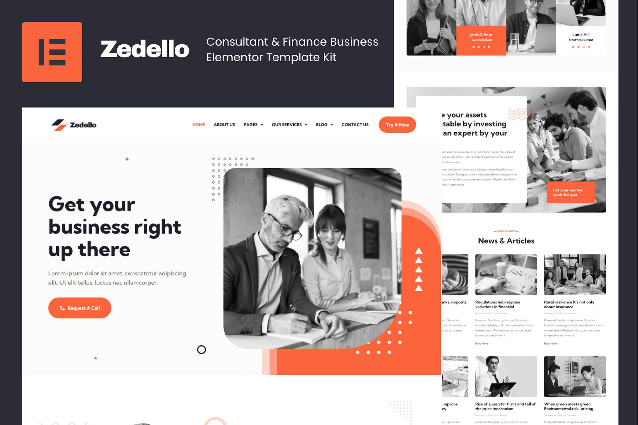 Zedello – Consultant & Finance Business Elementor Template Kit