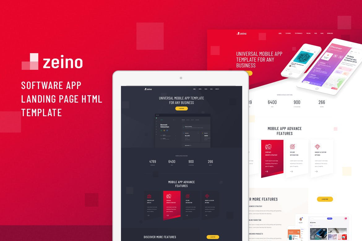 Zeino – Software App Landing Page HTML Template