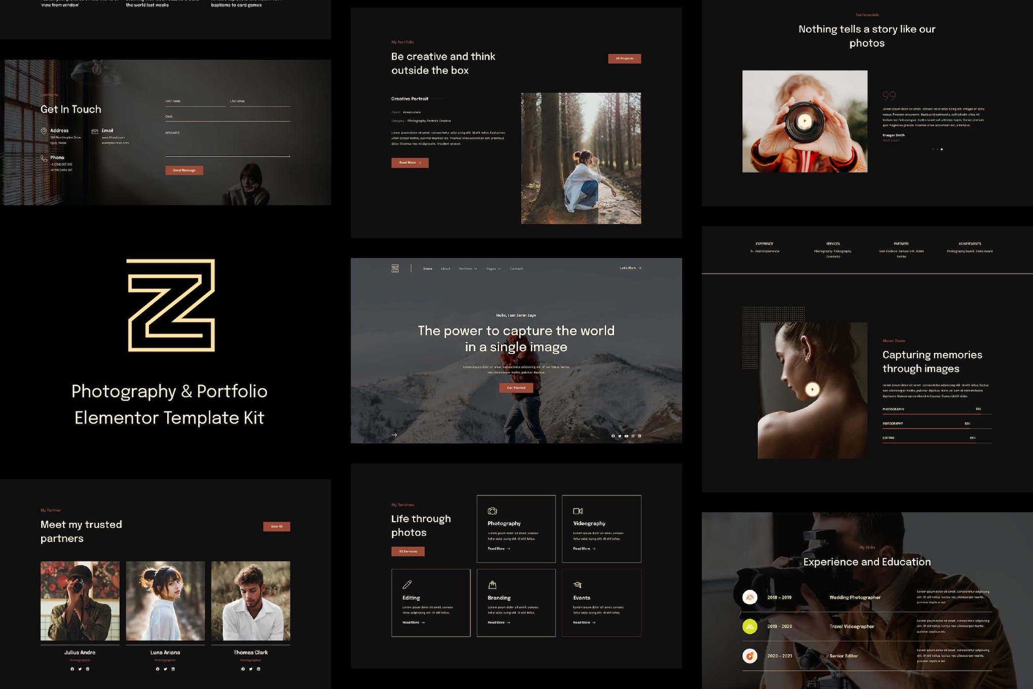 Zenin – Photography & Portfolio Elementor Template Kit