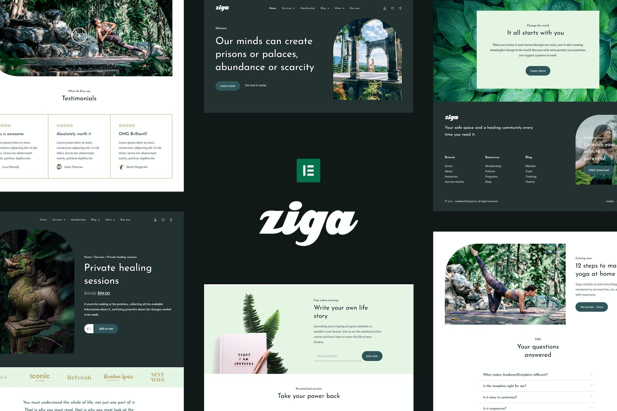 Ziga – Healer & Life Coach Elementor Template Kit