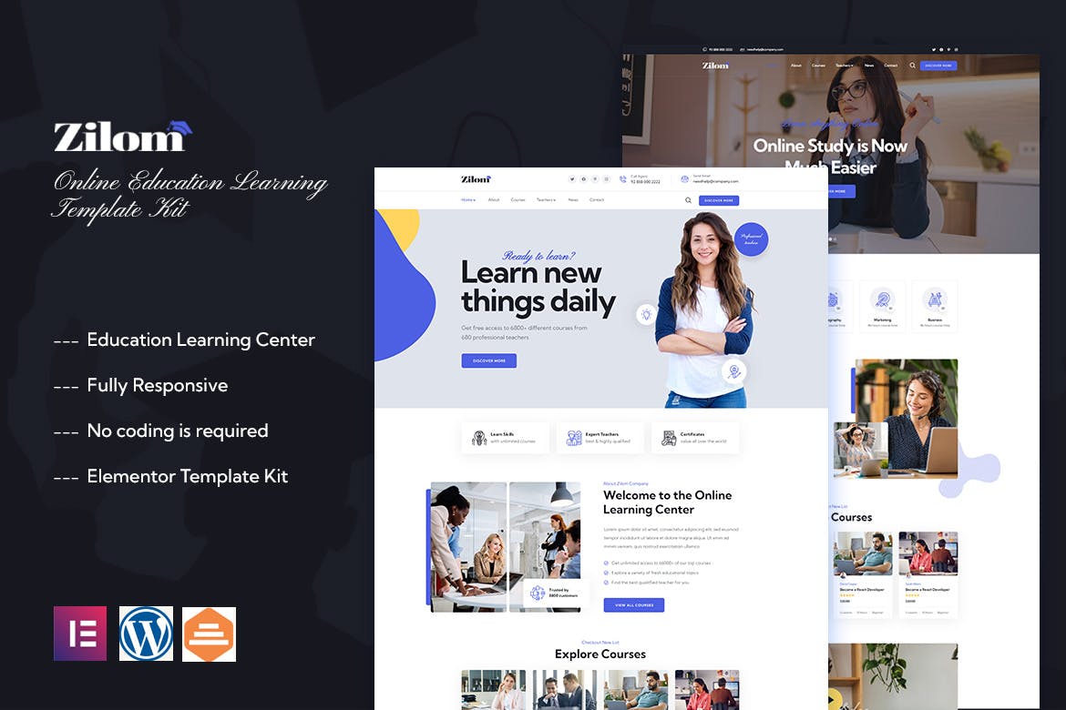 Zilom – Online Education Learning Elementor Template Kit