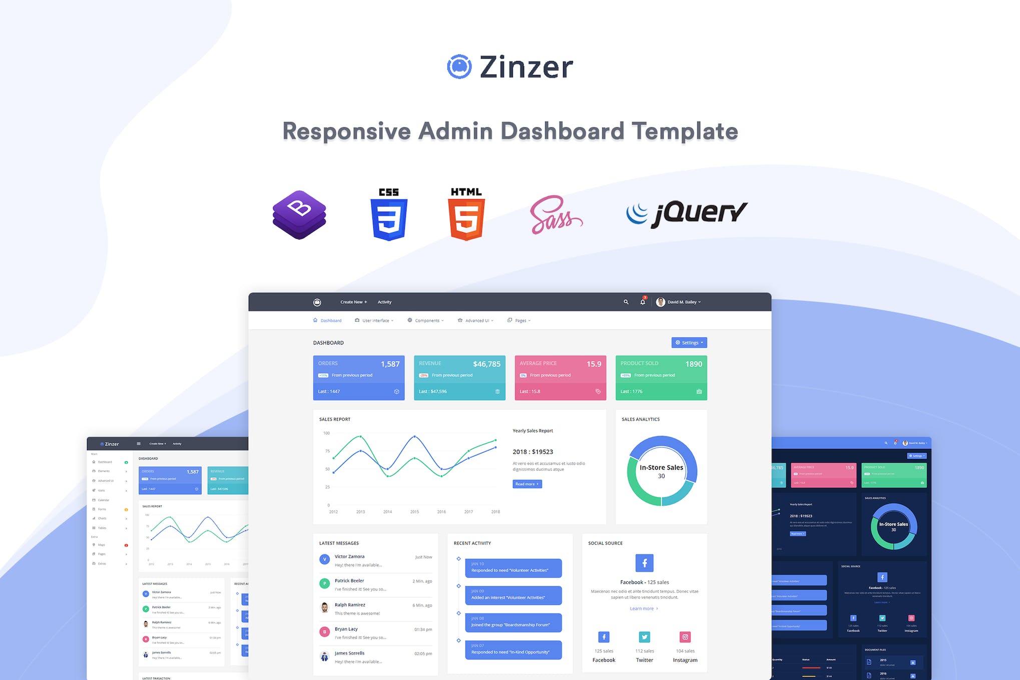 Zinzer – Admin Dashboard Template