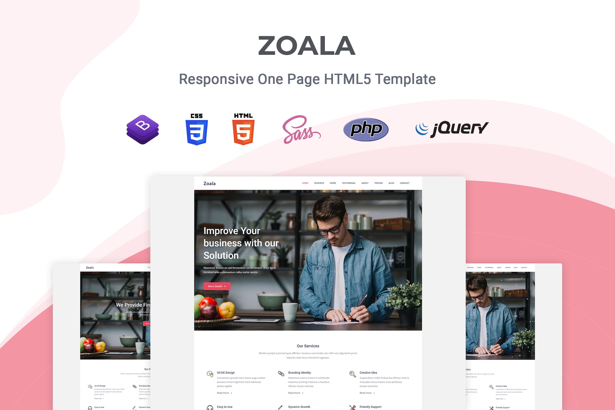 Zoala – One Page HTML5 Template