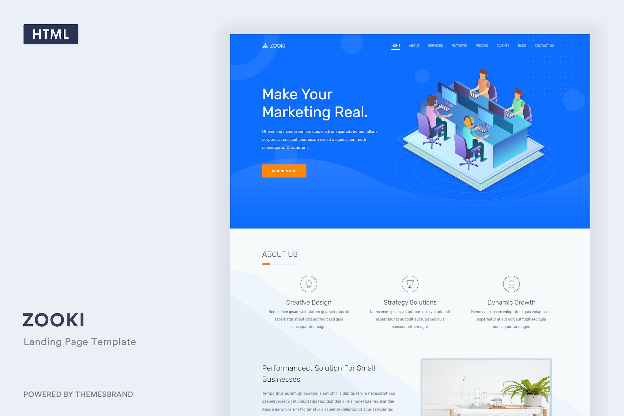 Zooki – Landing Page Template