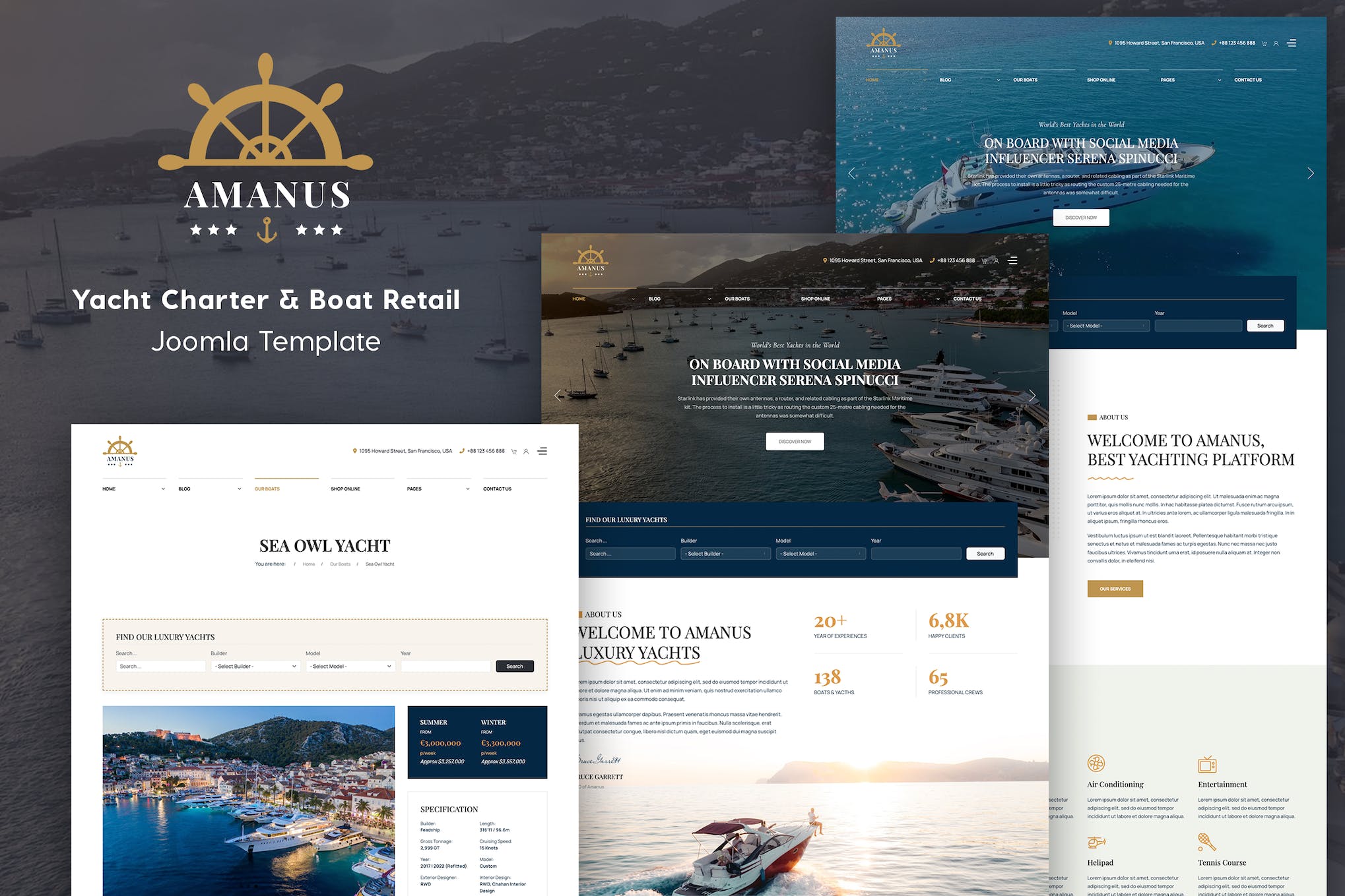 Amanus | Yacht Charter Joomla Template