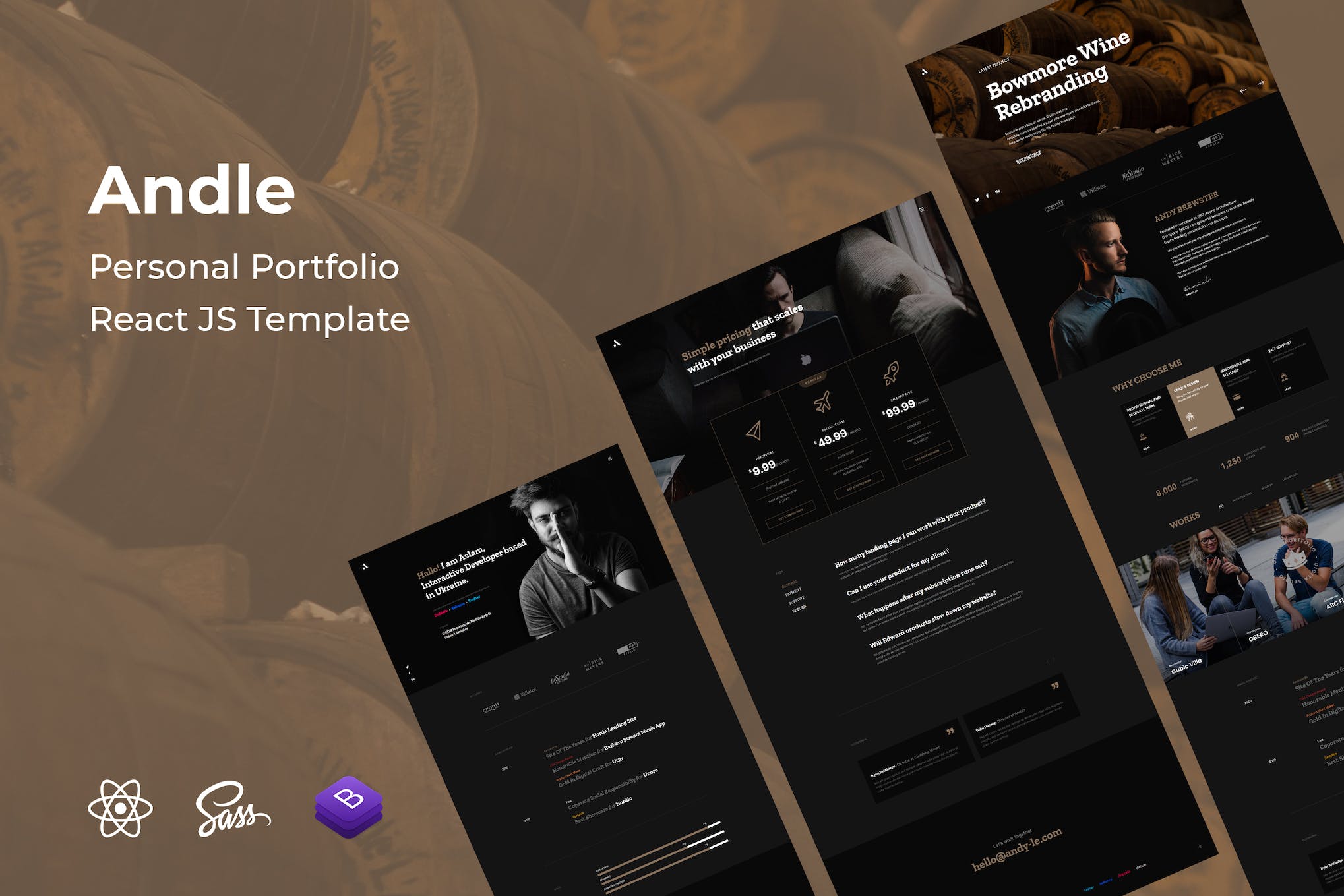 Andle – Personal Portfolio React JS Template