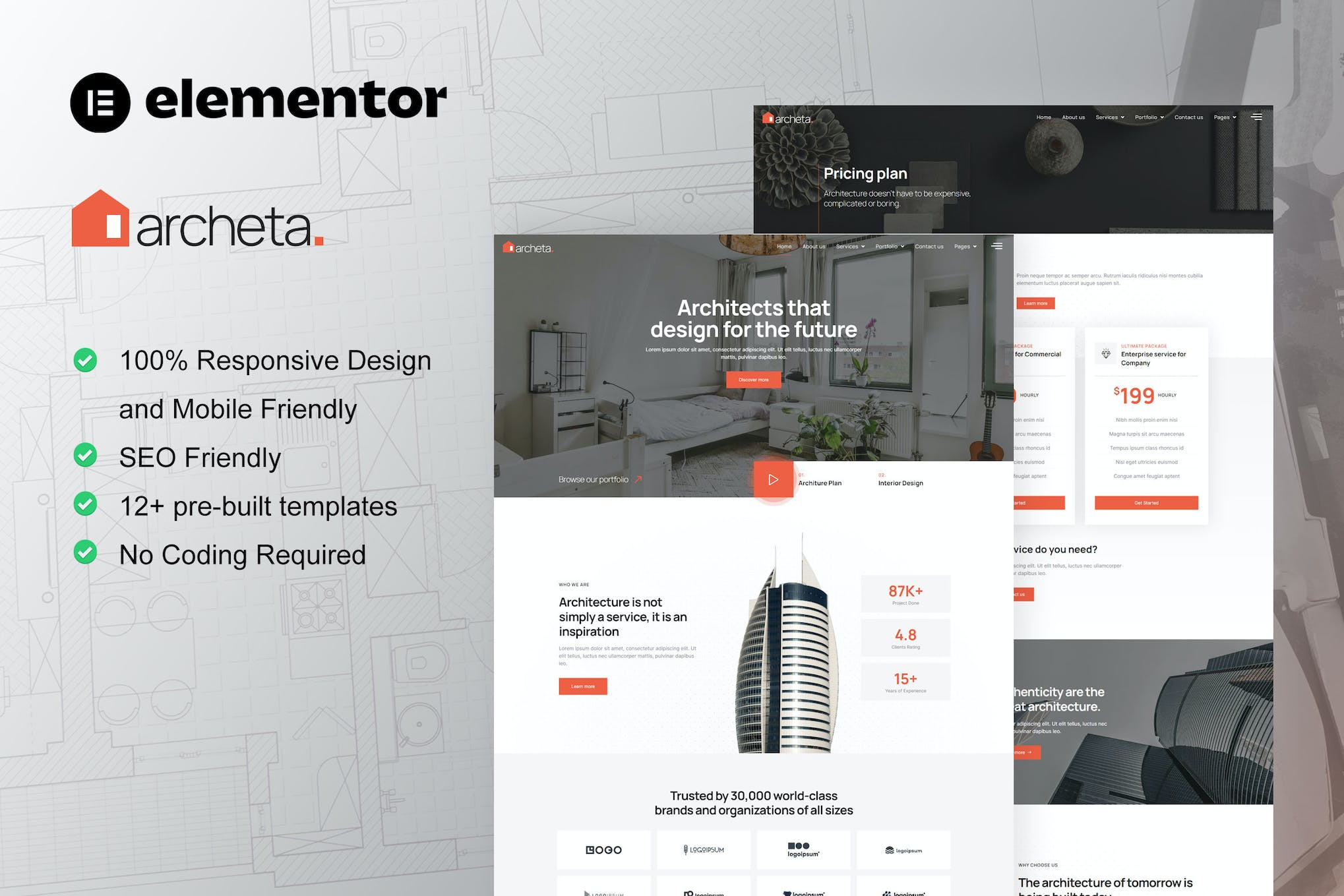 Archeta – Architecture & Construction Service Elementor Template Kit