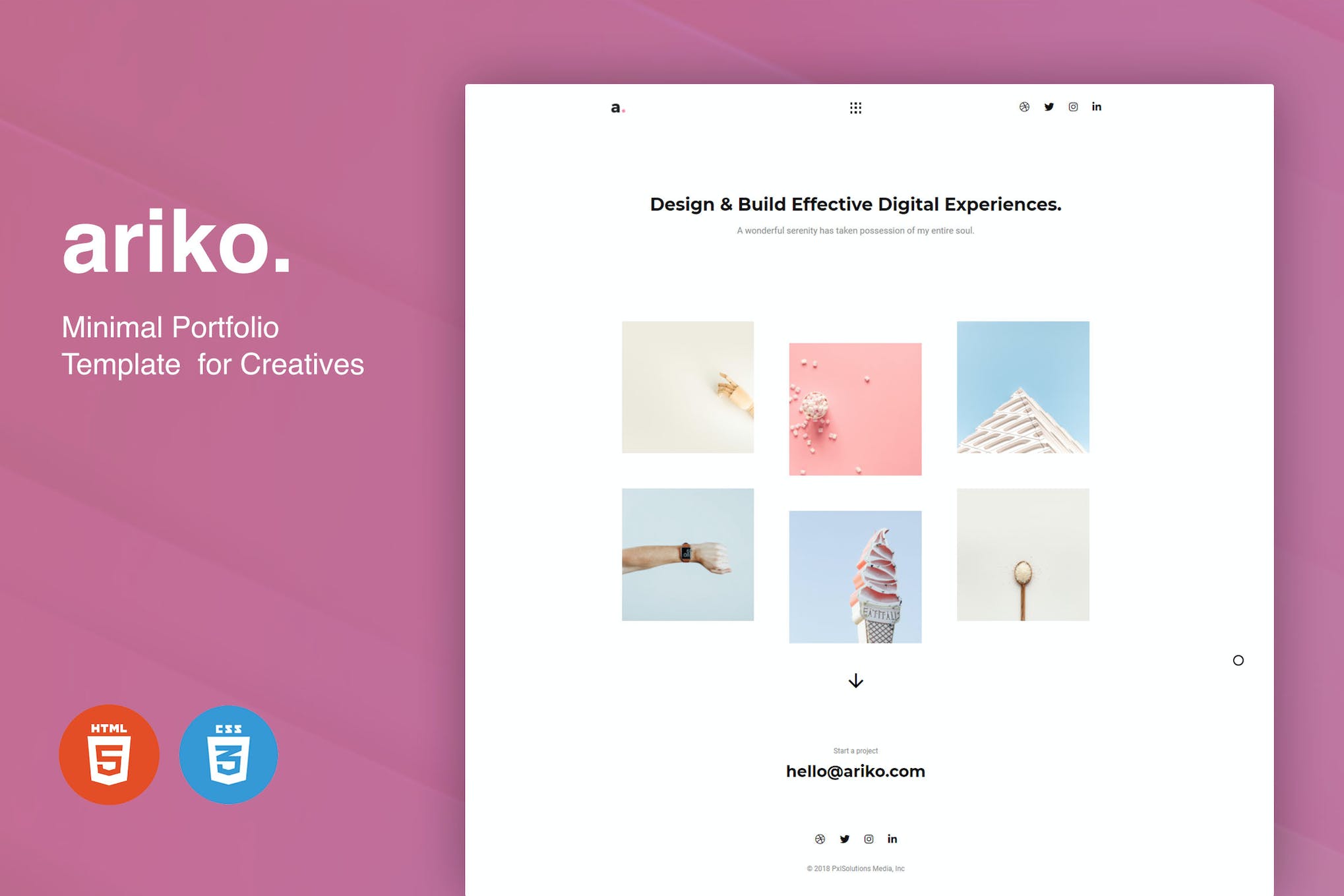 Ariko – Minimal Portfolio Template for Creatives