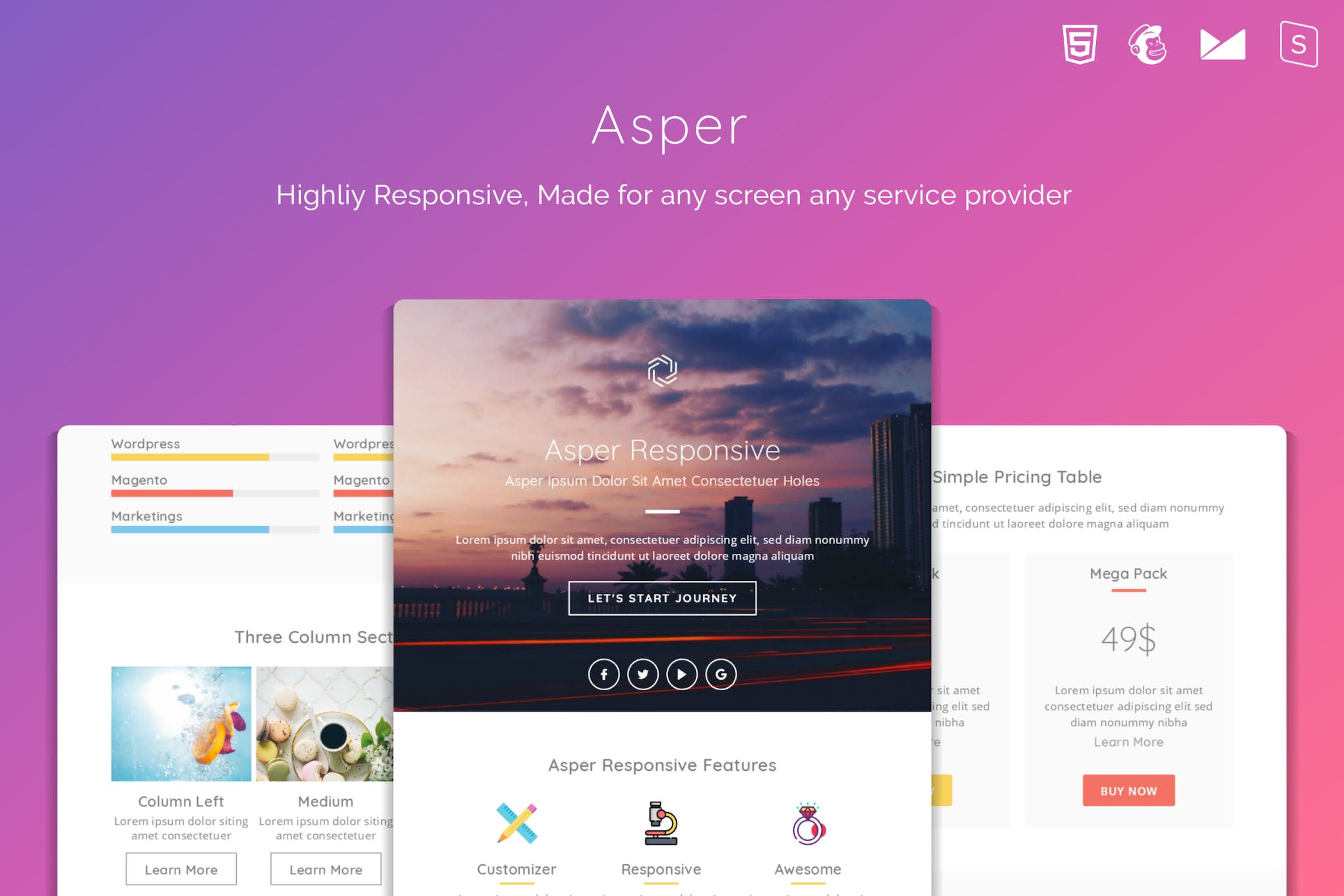 Asper Responsive Multipurpose Email Template