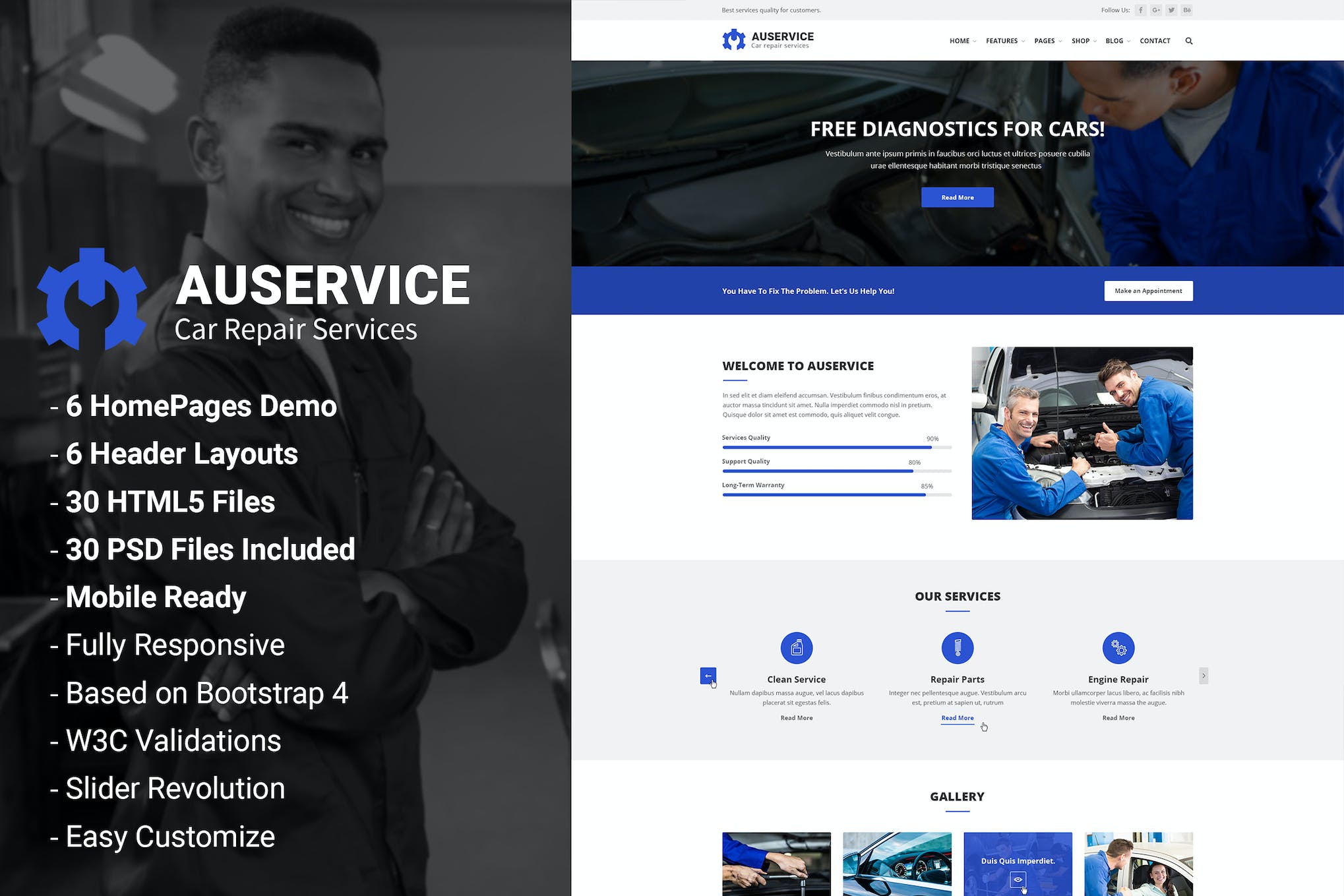 Auservice – Auto Mechanic & Repair HTML Template