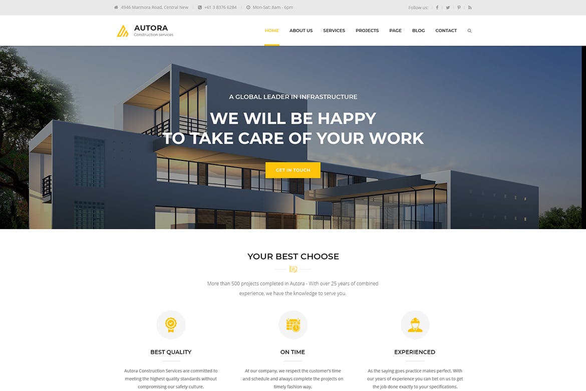 Autora – Construction Business HTML Template