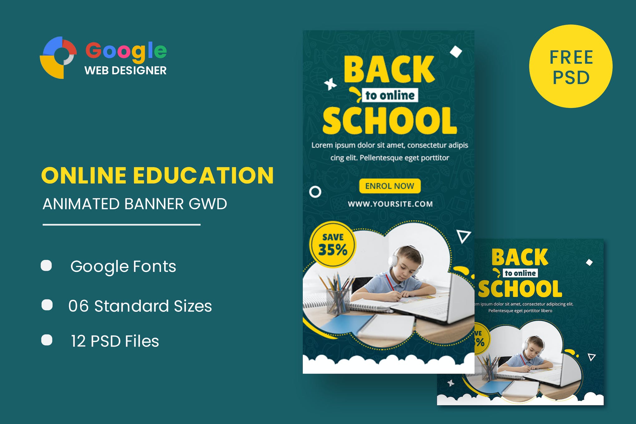 Back To School Animated Banner GWD