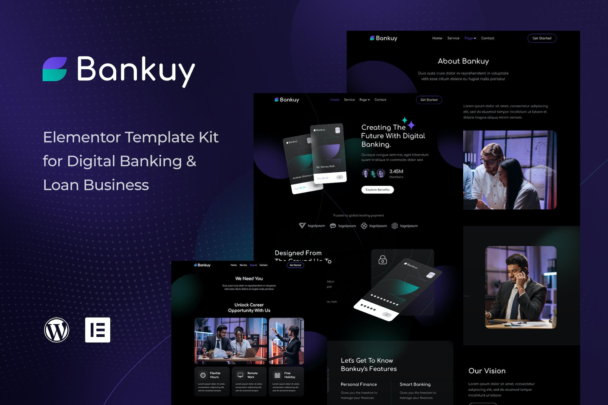 Bankuy – Digital Banking & Business Loan Elementor Template Kit